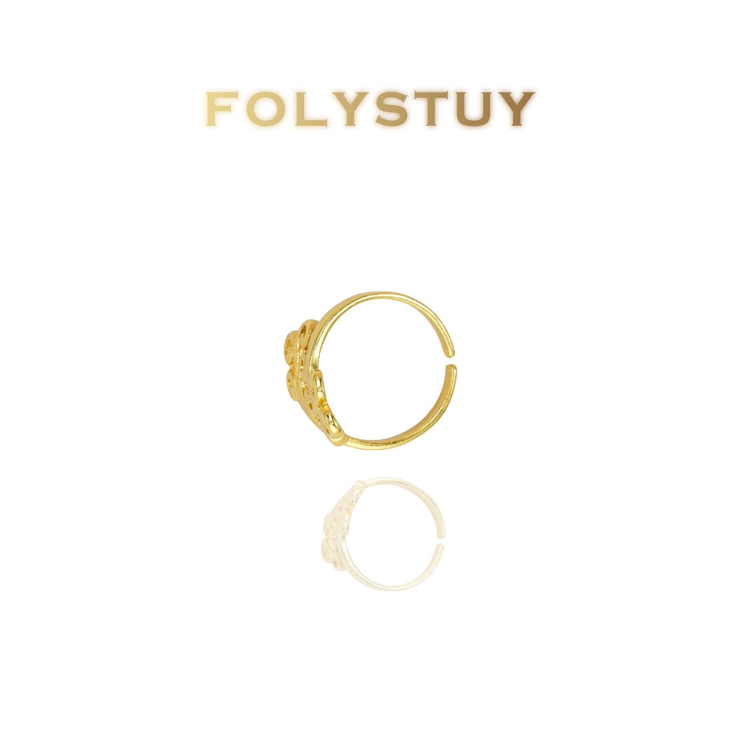 【FOLYSTUY(YNZ44)】24k gold filled Romantic Flower Ring