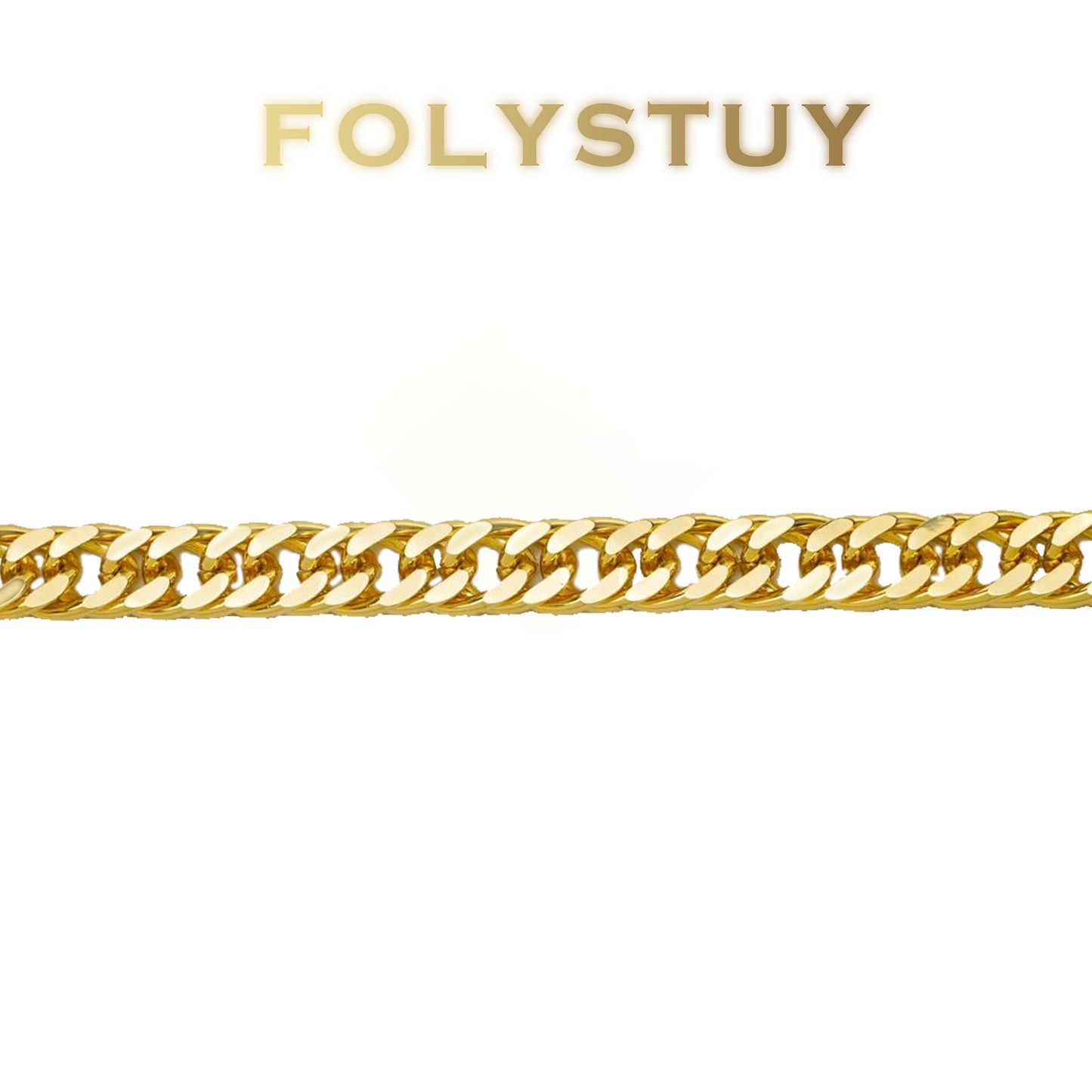 【FOLYSTUY (W173)】24k gold filled Flat Big Cuba Bracelet