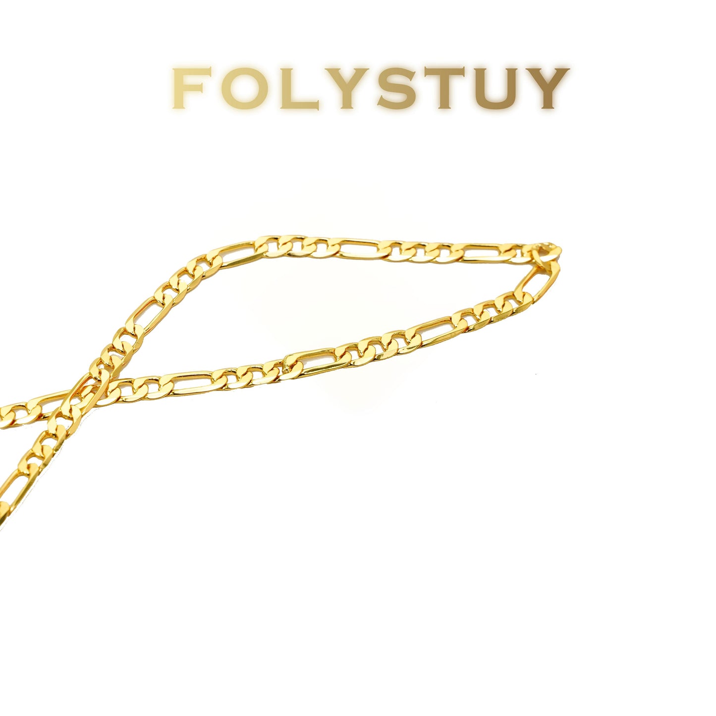 【FOLYSTUY (Y127)】24k gold filled Figaro Necklace