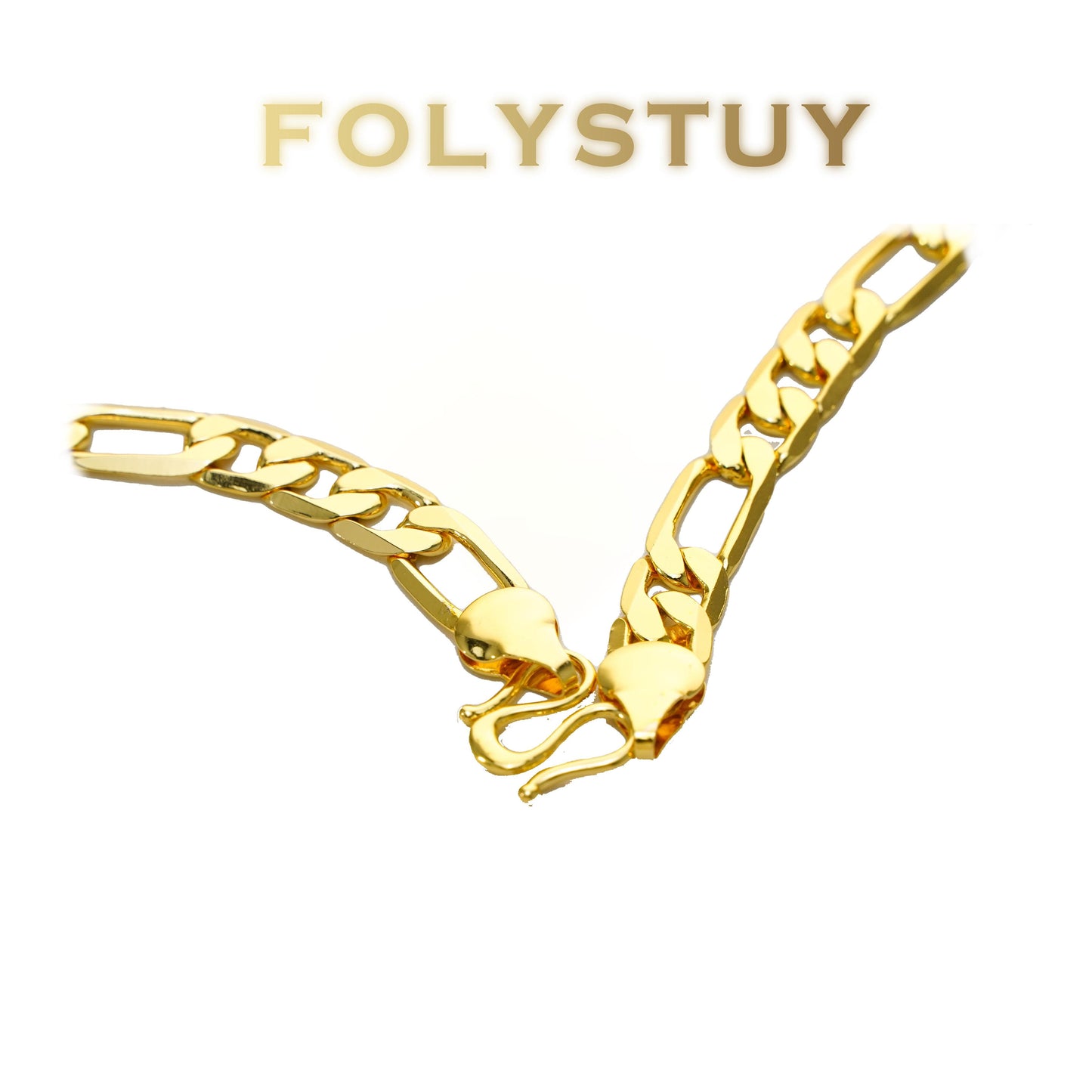 【FOLYSTUY (Y143)】24k gold filled Figaro Necklace