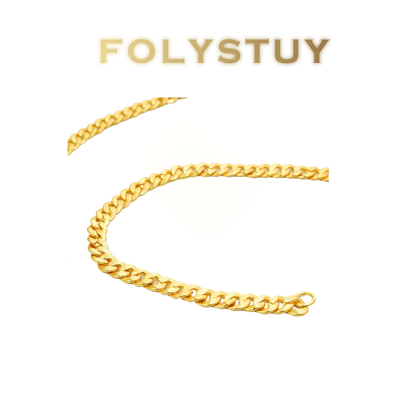 【FOLYSTUY(YNY06)】24k gold filled Cuban Chain Hip Hop Necklace