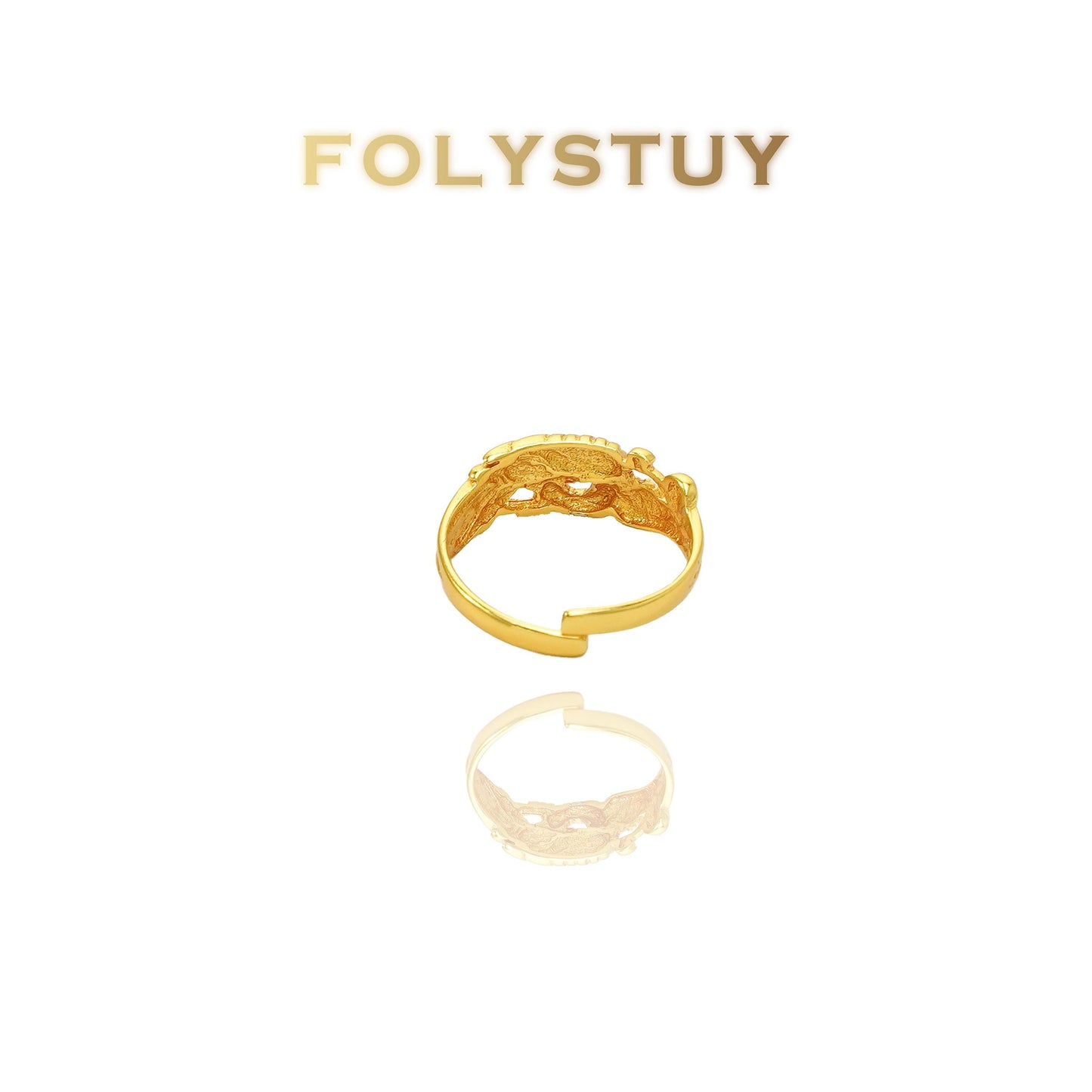 【FOLYSTUY(YNZ49)】24k gold filled Exquisite Dragon and Phoenix Ring