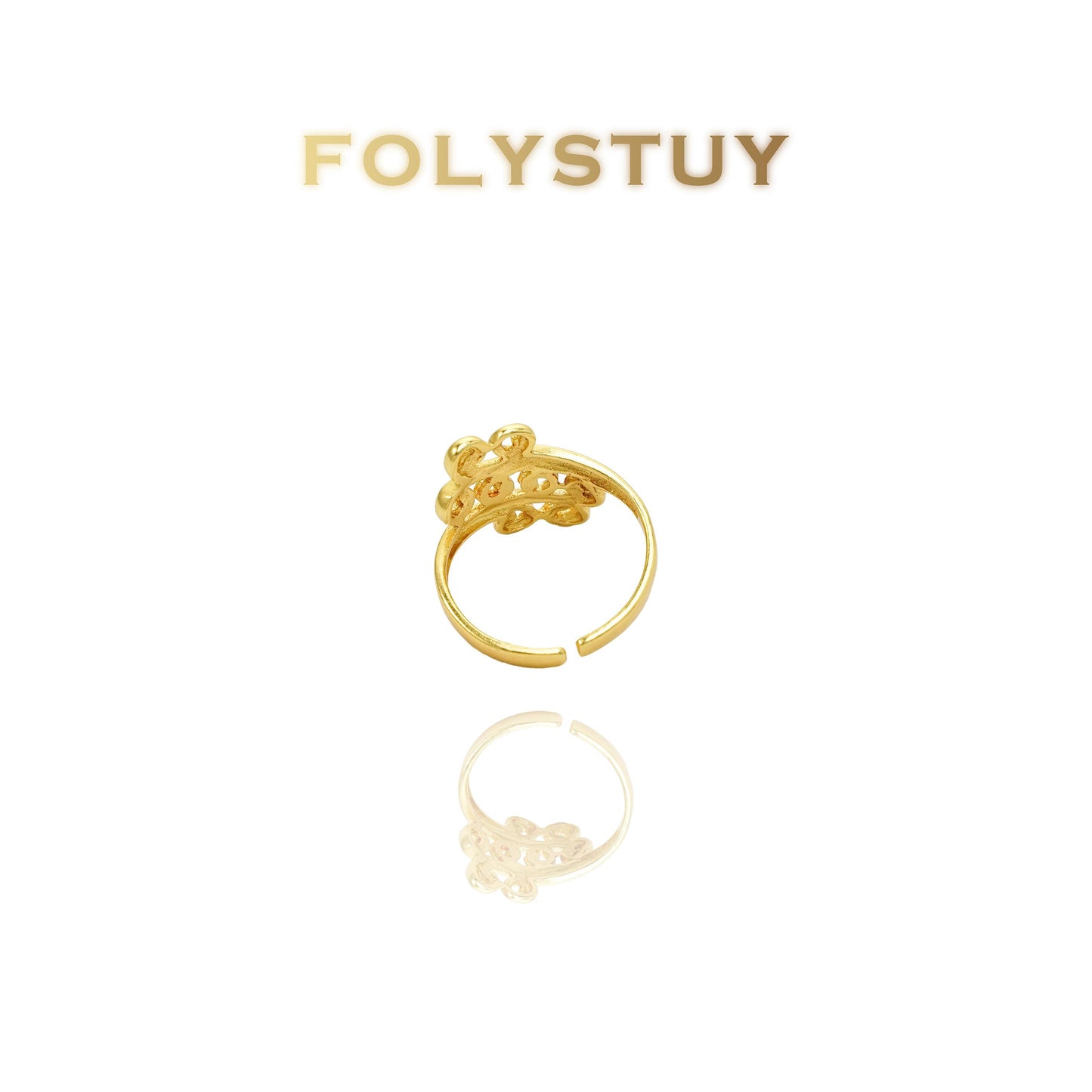 【FOLYSTUY(YNZ44)】24k gold filled Romantic Flower Ring