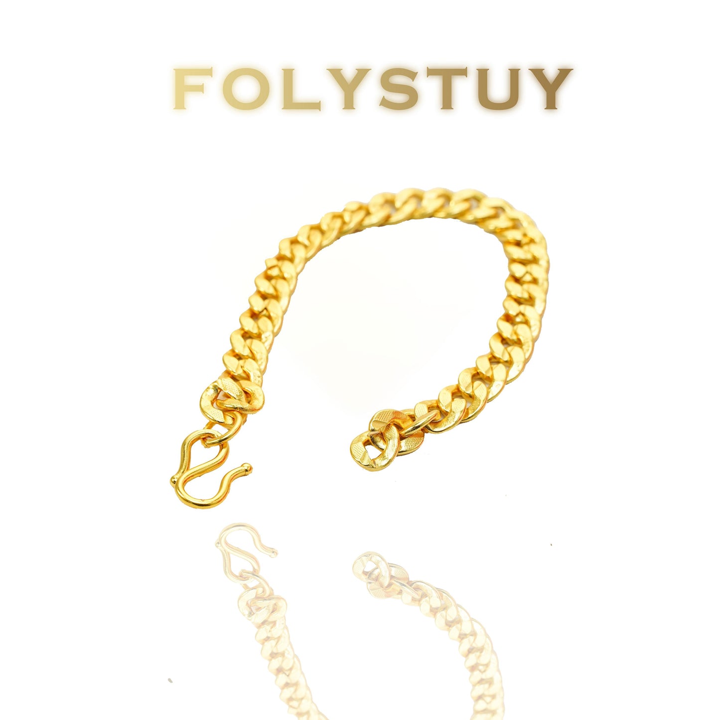 【FOLYSTUY (YNW14)】24k gold filled Cuban Bracelet