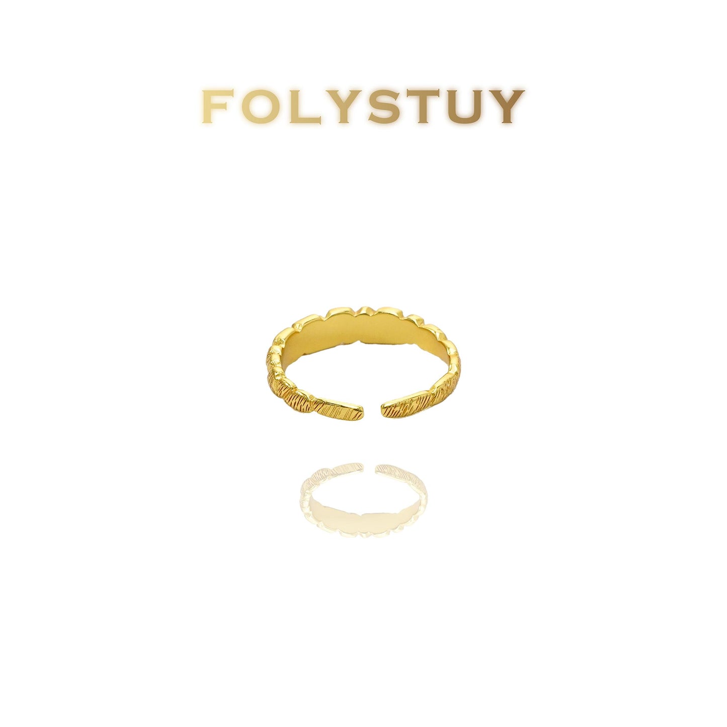 【FOLYSTUY(YNZ46)】24k gold filled Exquisite Artistic Pulled Flower Ring