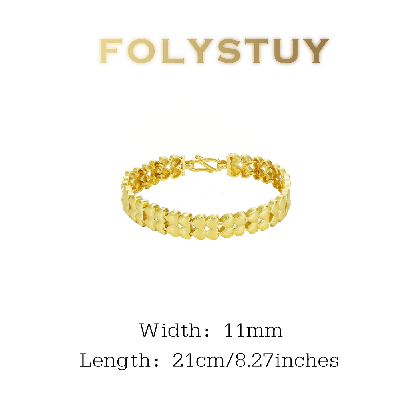 【FOLYSTUY (YNW08)】24k gold filled Heart Bracelet Fashion Bracelet