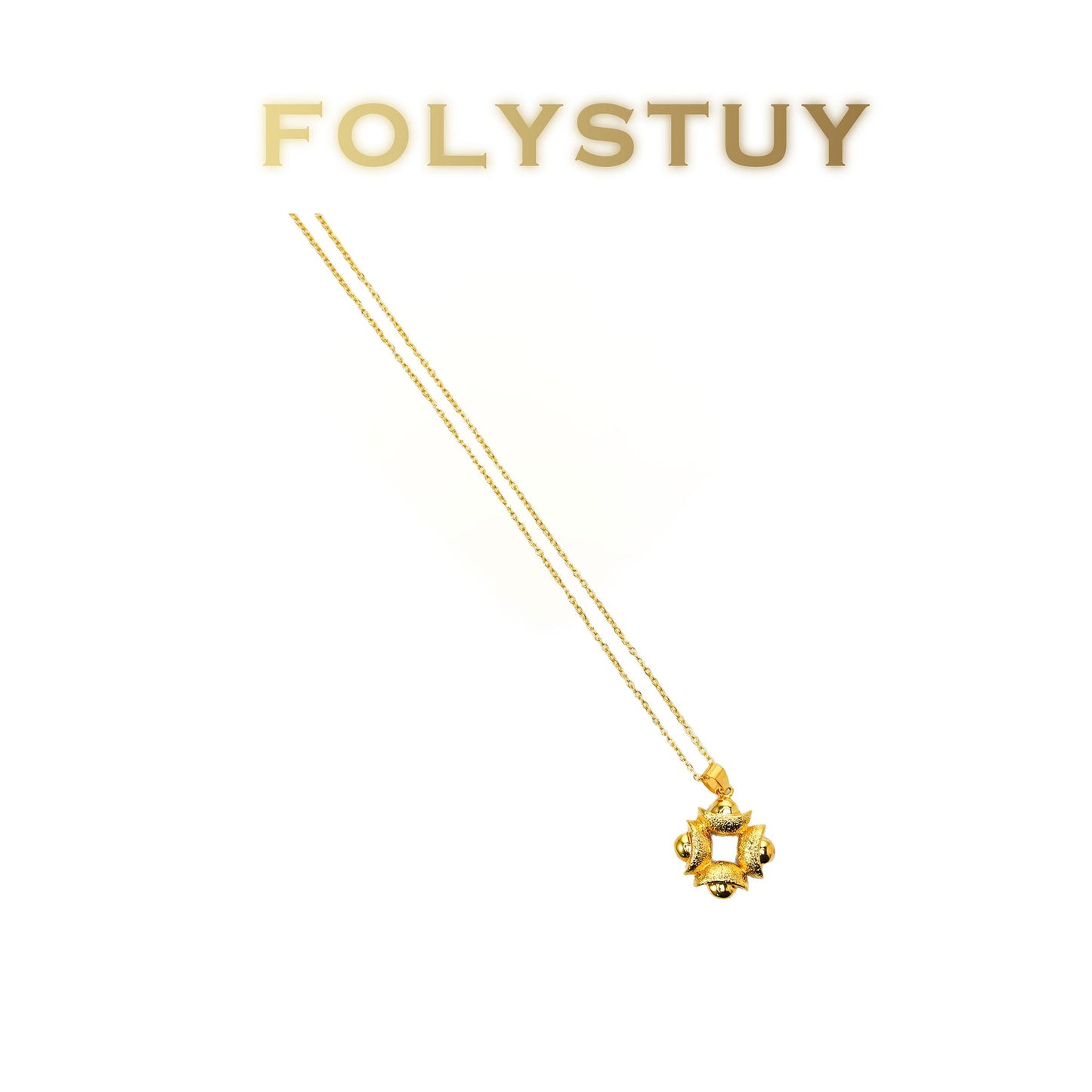 【FOLYSTUY (K138)】24k gold filled Yuanbao Flower Pendant