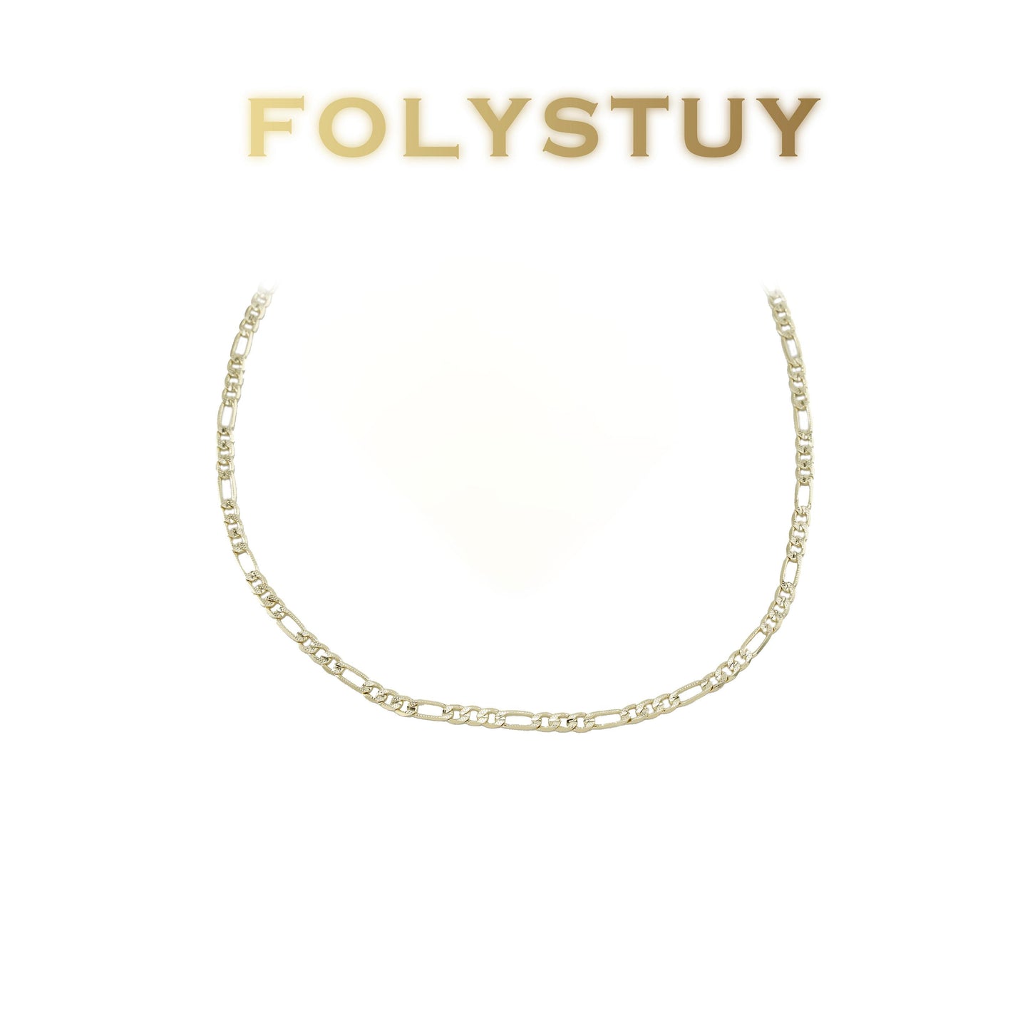 【FOLYSTUY (Y151)】24k gold filled A unisex Asian Figaro necklace
