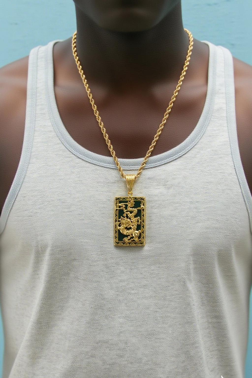 FOLYSTUY(YNK12) 24k gold filled Dragon Pendant