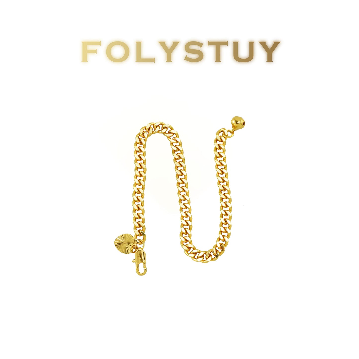 【FOLYSTUY(W162)】24k gold filled Minimalist Cuban Bracelet