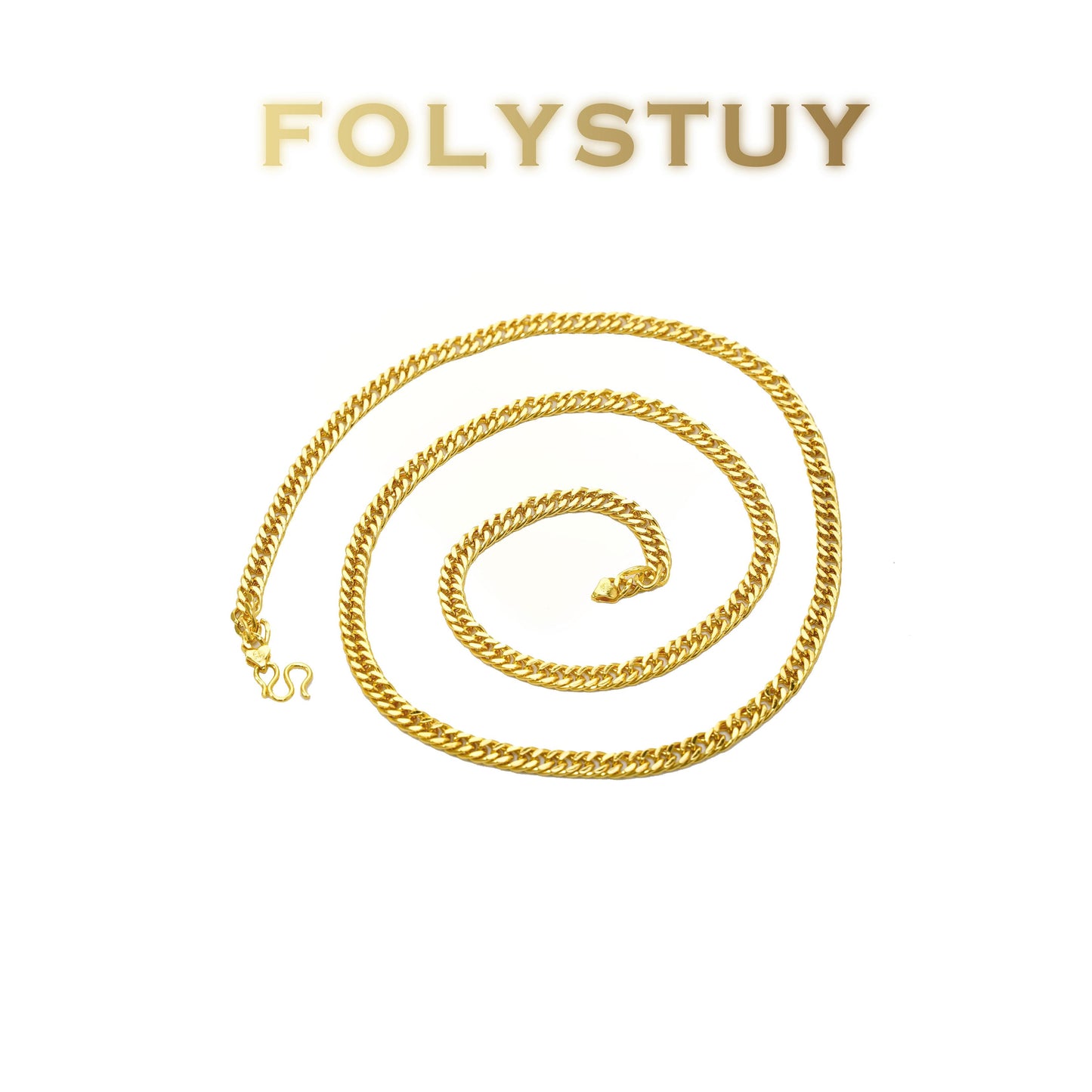 【FOLYSTUY (Y134)】24k gold filled Cuban Chain Necklace