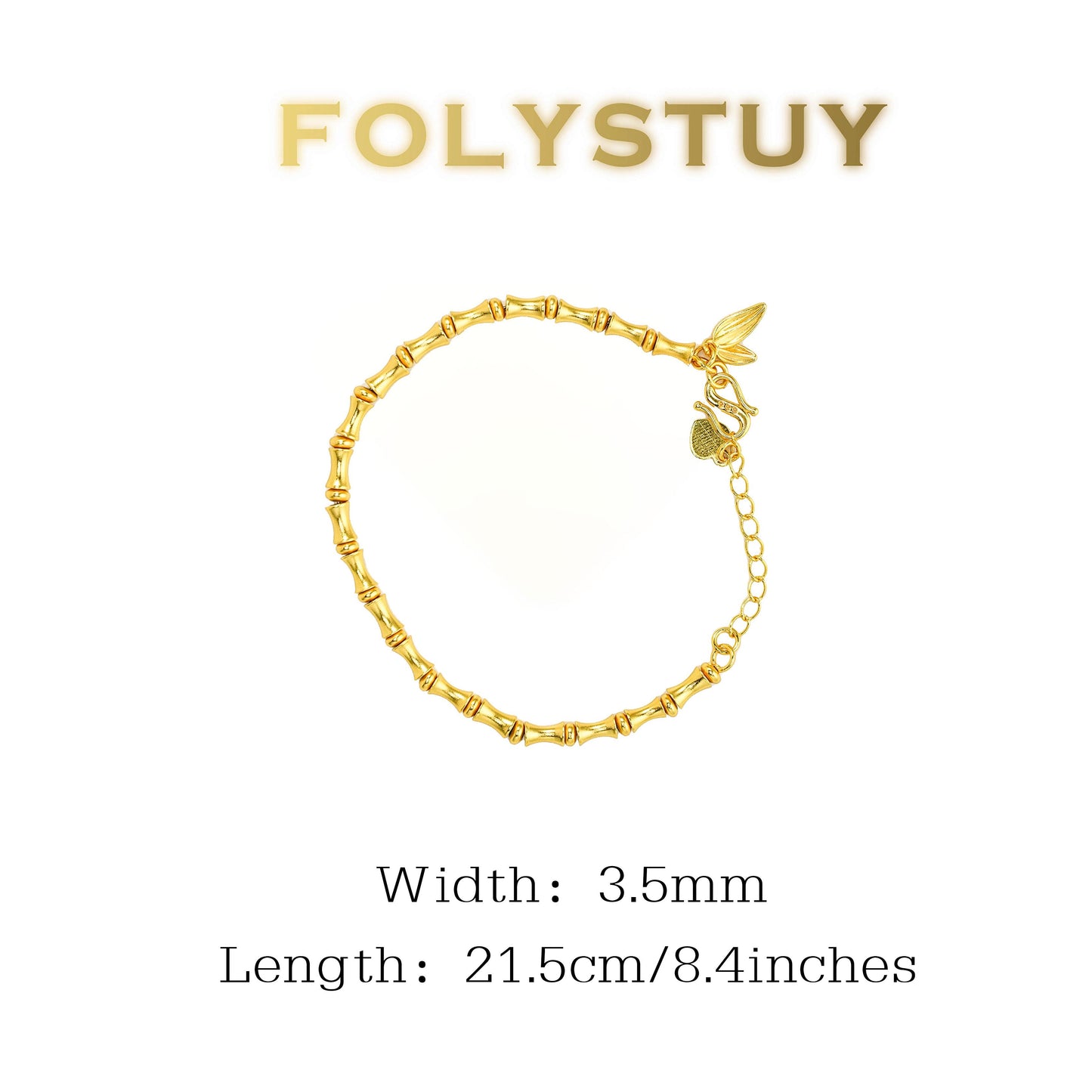 【FOLYSTUY(W40)】24k gold filled Elegant Bamboo Joint Hand Chain