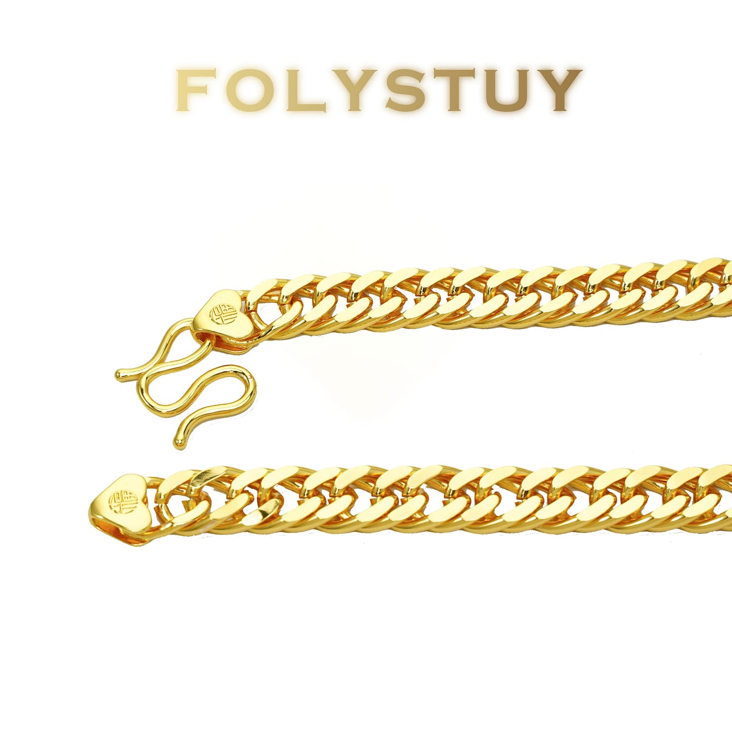 【FOLYSTUY (Y129)】24k gold filled Cuban Chain Necklace
