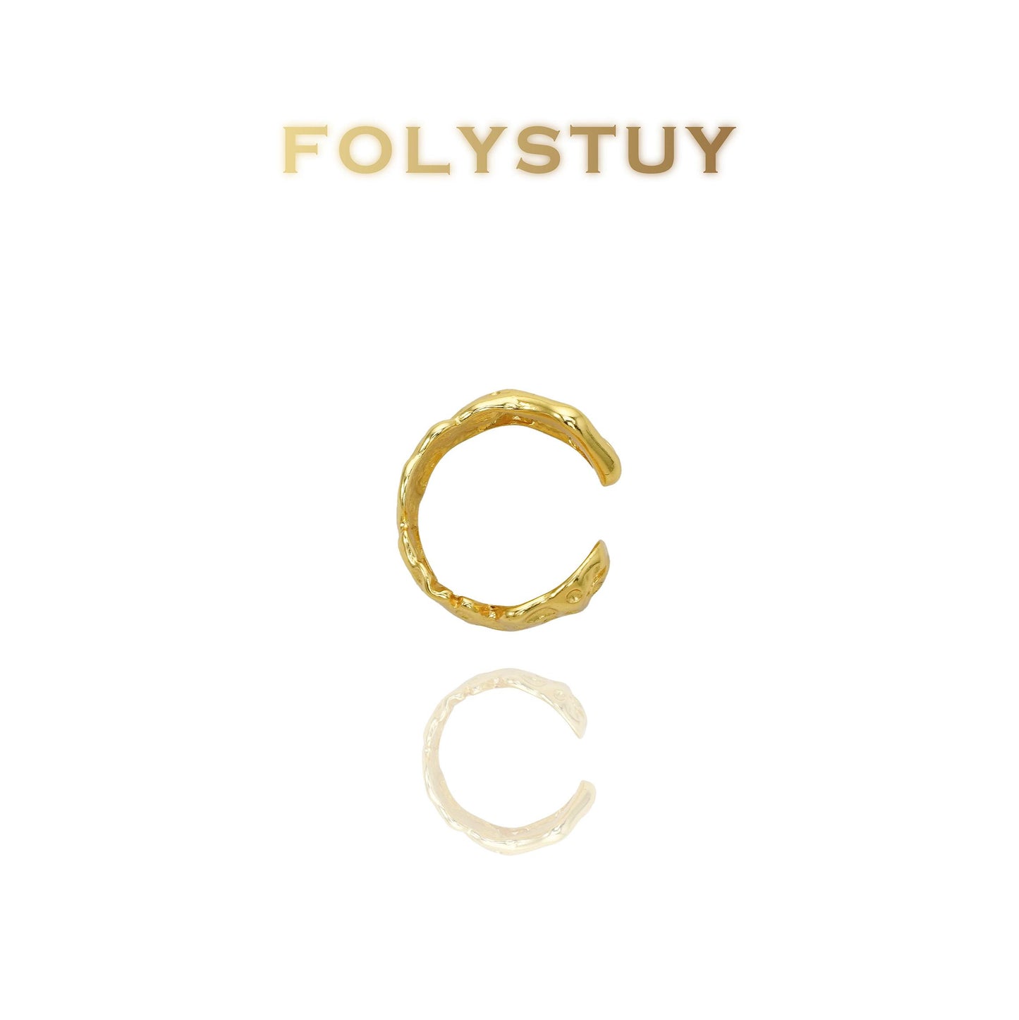 【FOLYSTUY(YNZ45)】24k gold filled Mesmerizing Liquid Cuban Rock Ring