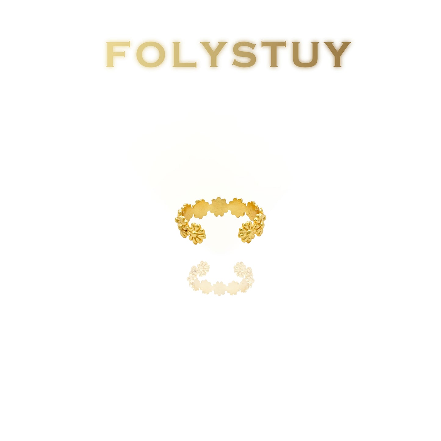 【FOLYSTUY(YNZ54)】24k gold filled Exquisitely Designed Ancient Flower Rings