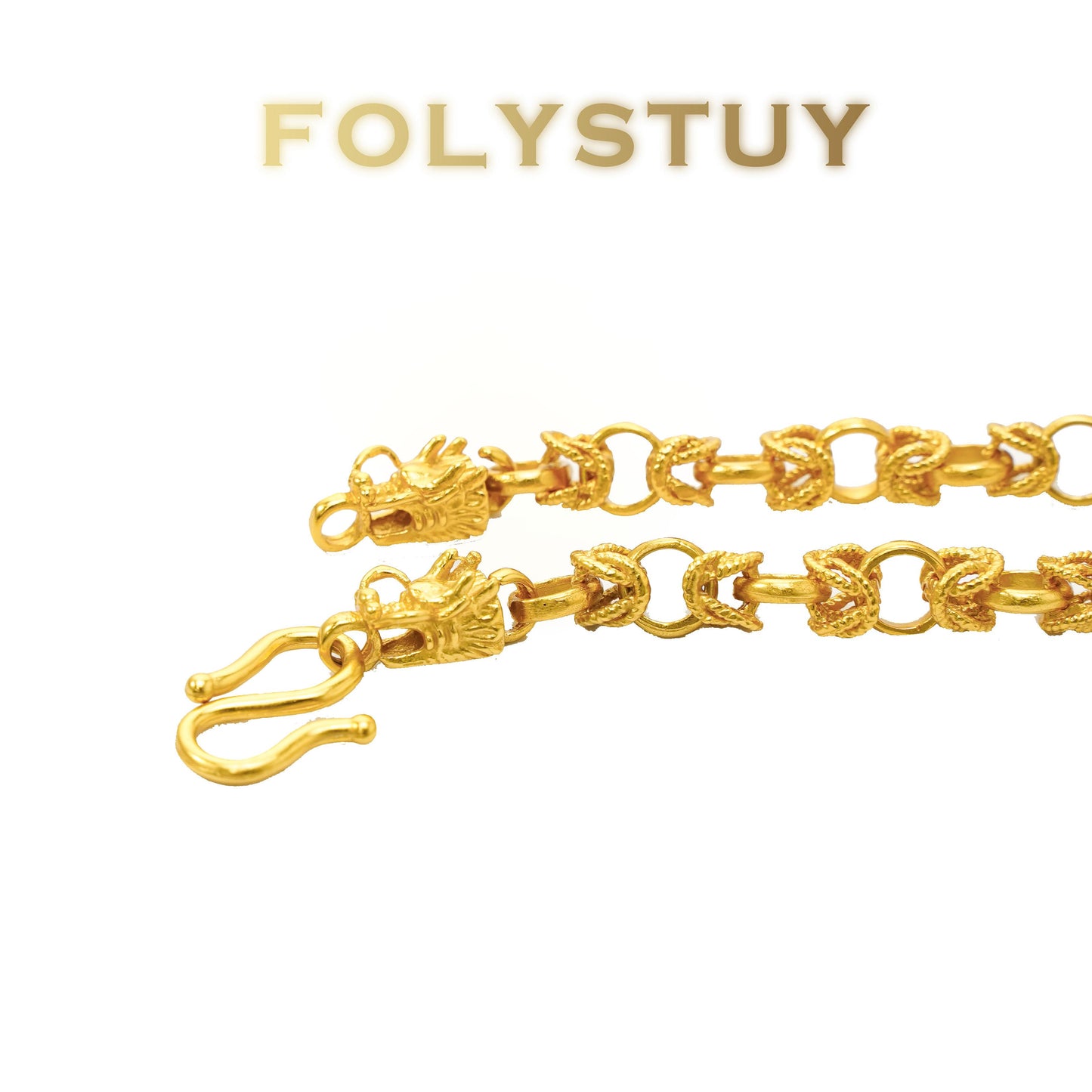 【FOLYSTUY(YNW15)】24k gold filled Dragon Bone Hand Chain