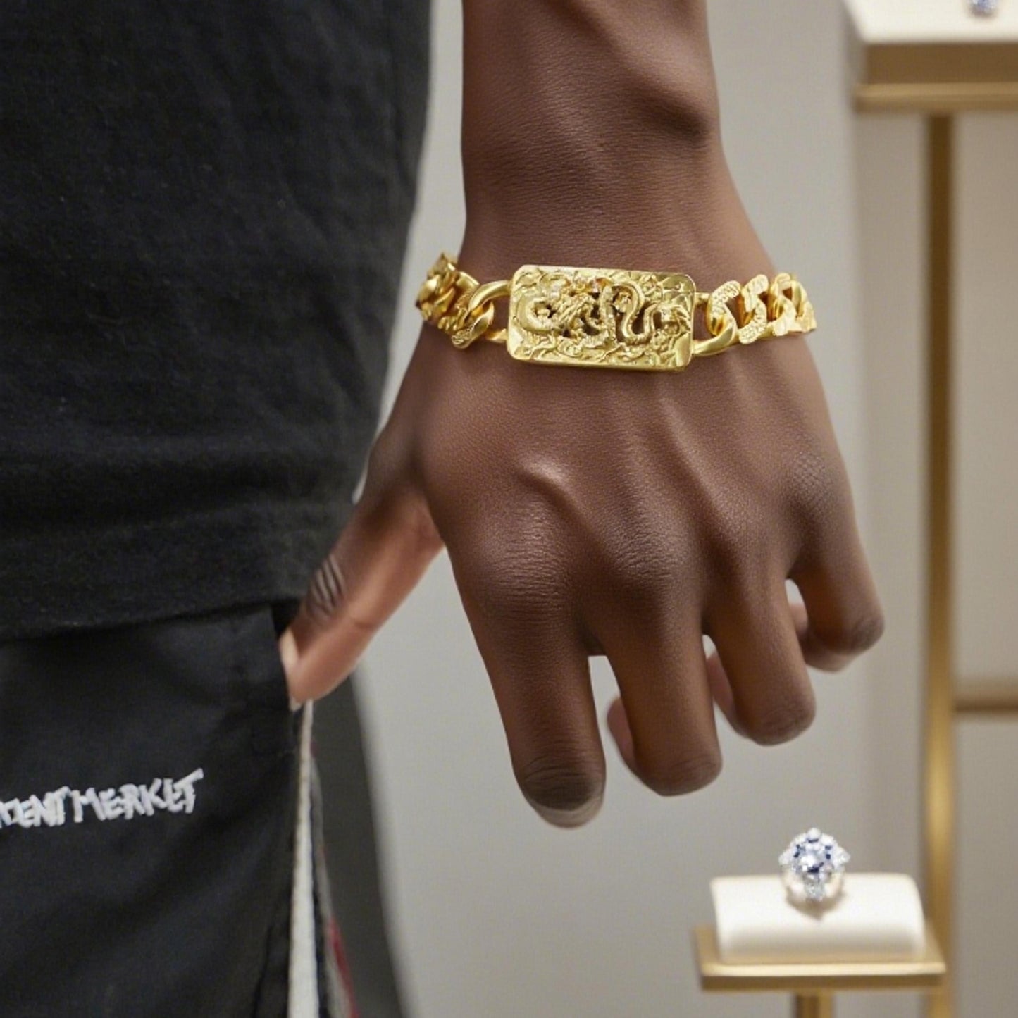【FOLYSTUY (YNW03)】24k gold filled Dragon Cuban Bracelet