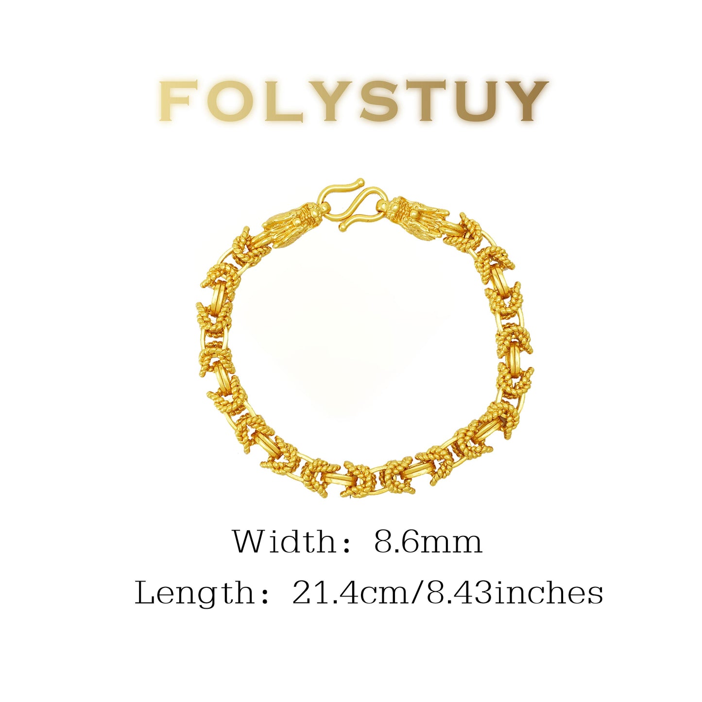【FOLYSTUY(YNW17)】24k gold filled Dragon Bone Tank Bracelet