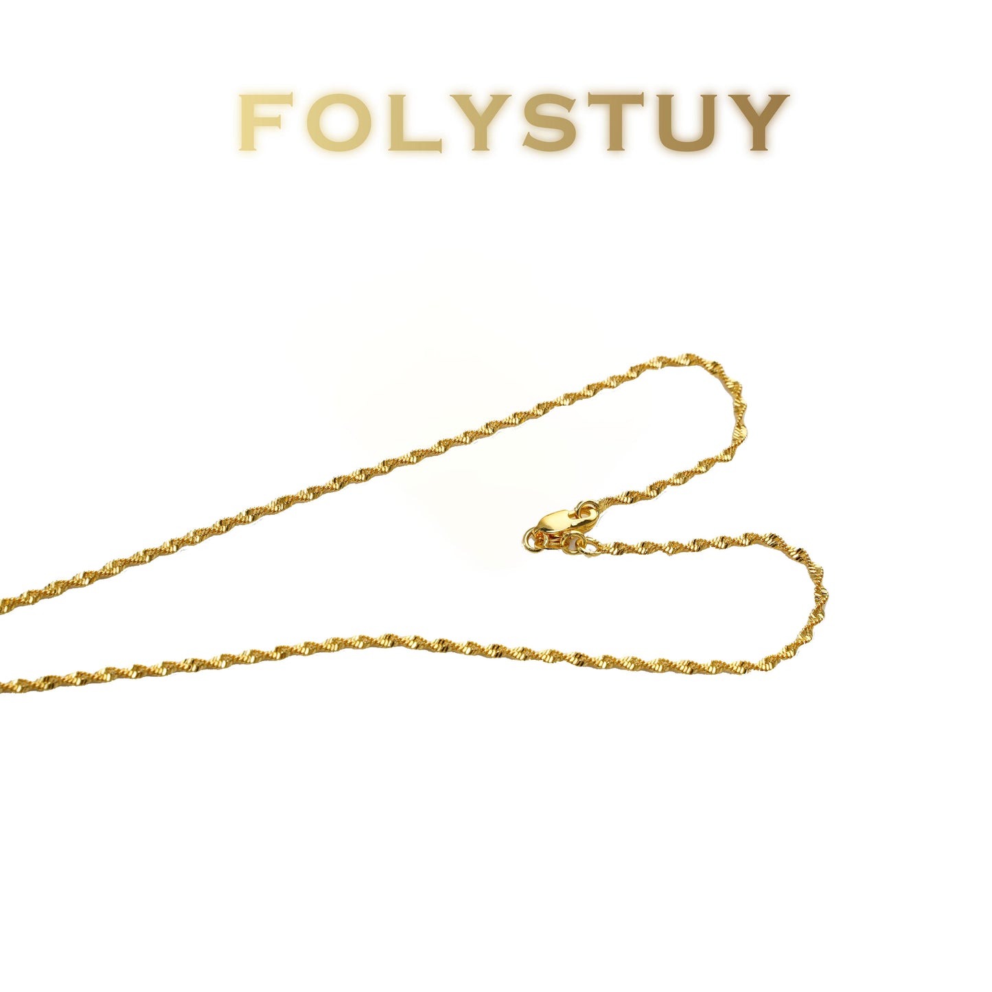 【FOLYSTUY(Y140)】 24k gold filled Rippling Waterwave Necklace