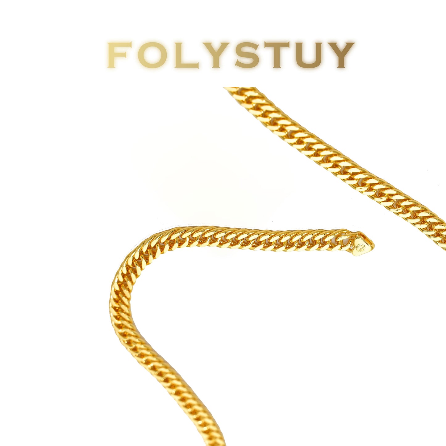 【FOLYSTUY (Y132)】24k gold filled Cuban Chain Necklace