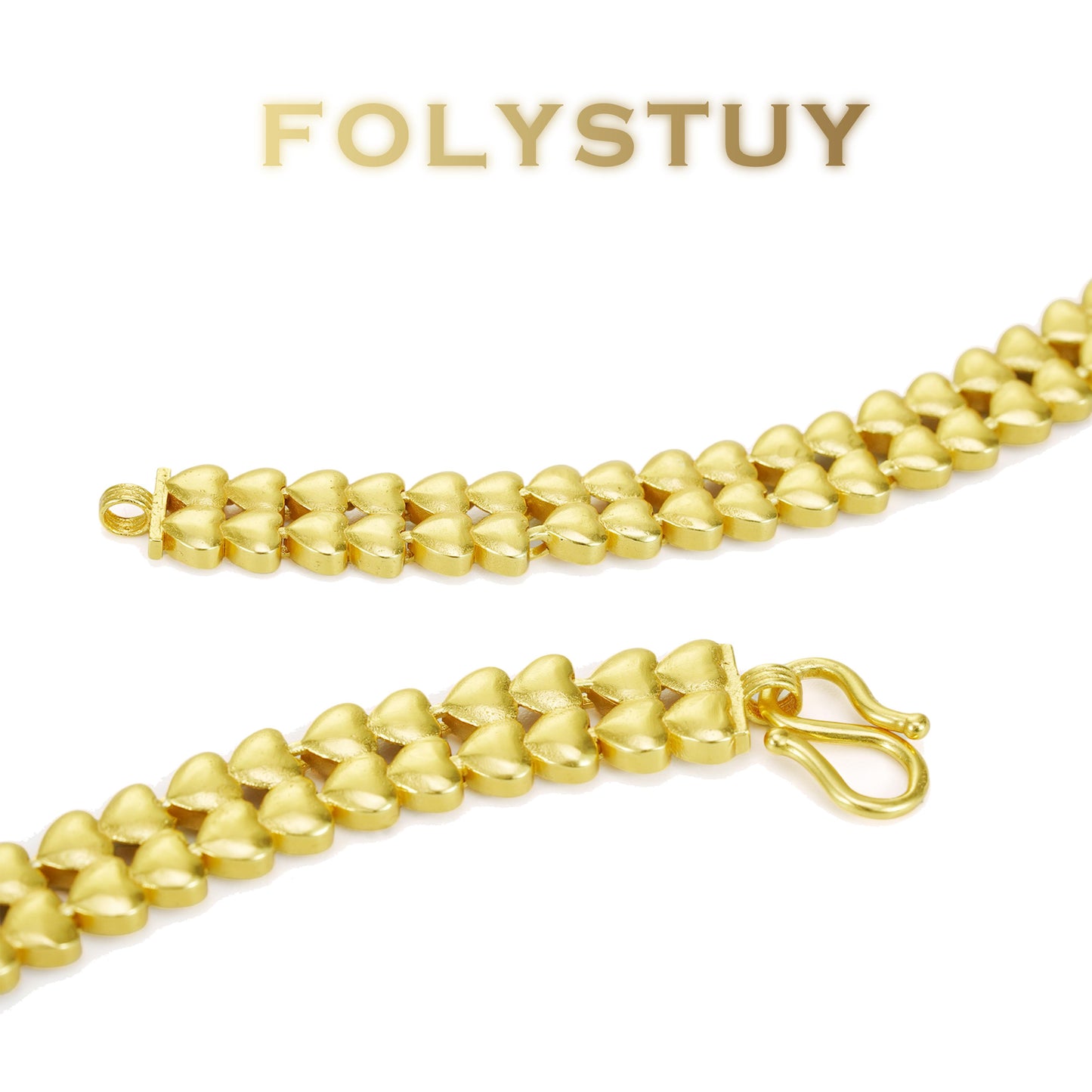 【FOLYSTUY (YNW08)】24k gold filled Heart Bracelet Fashion Bracelet