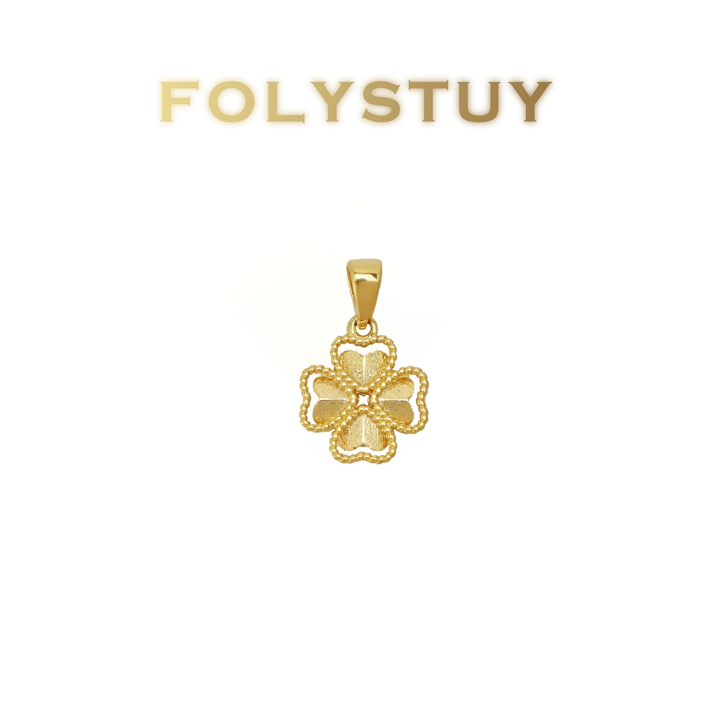 FOLYSTUY(K147) 24k gold filled 4 leaf clad pendant