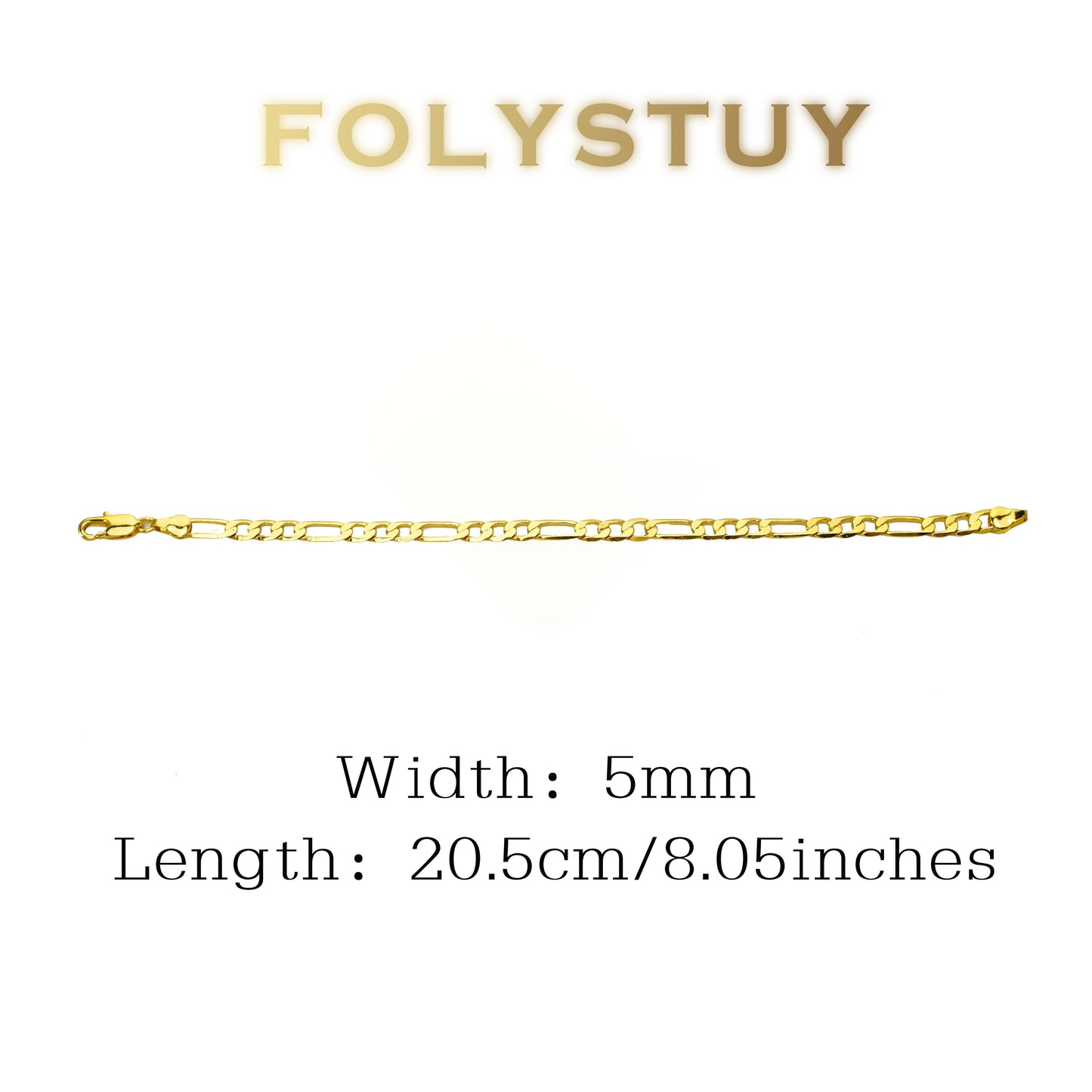 【FOLYSTUY(W165)】24k gold filled Figaro Hand Chain Bracelet