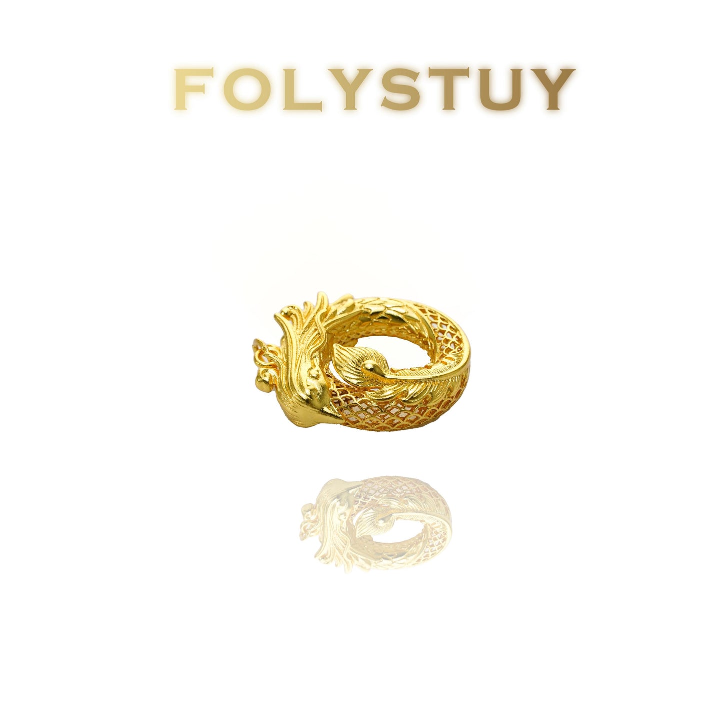 【FOLYSTUY (YNK15)】24k gold filled Round Phoenix Pendant
