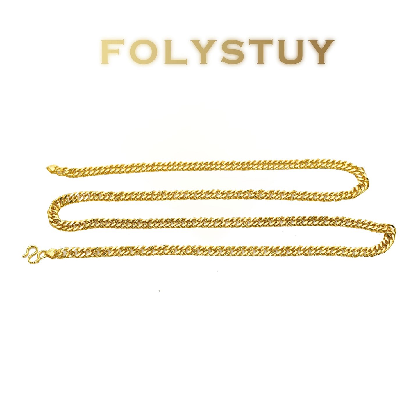 【FOLYSTUY (Y134)】24k gold filled Cuban Chain Necklace