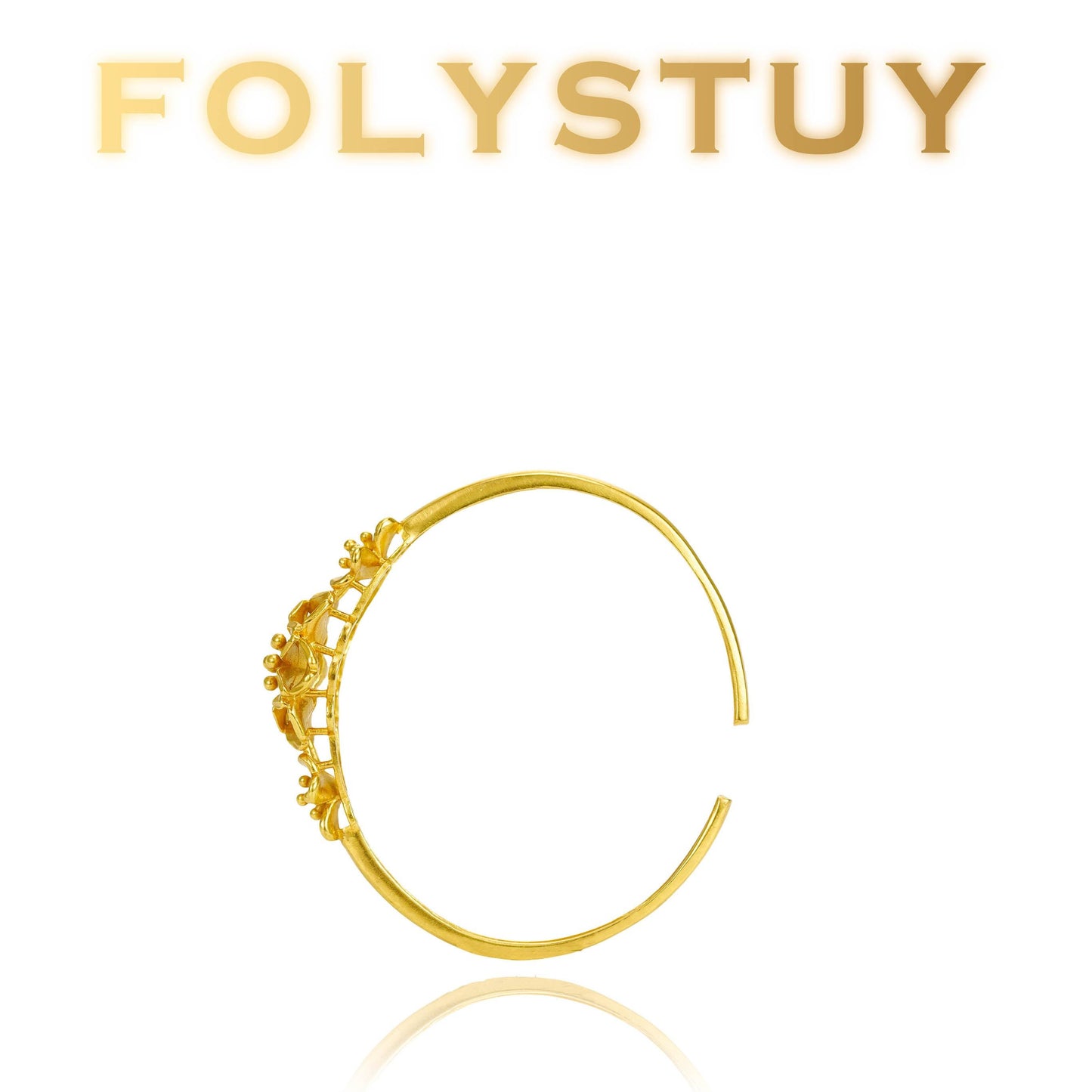 FOLYSTUY (YNT01) 24k gold filled Flower Bangle