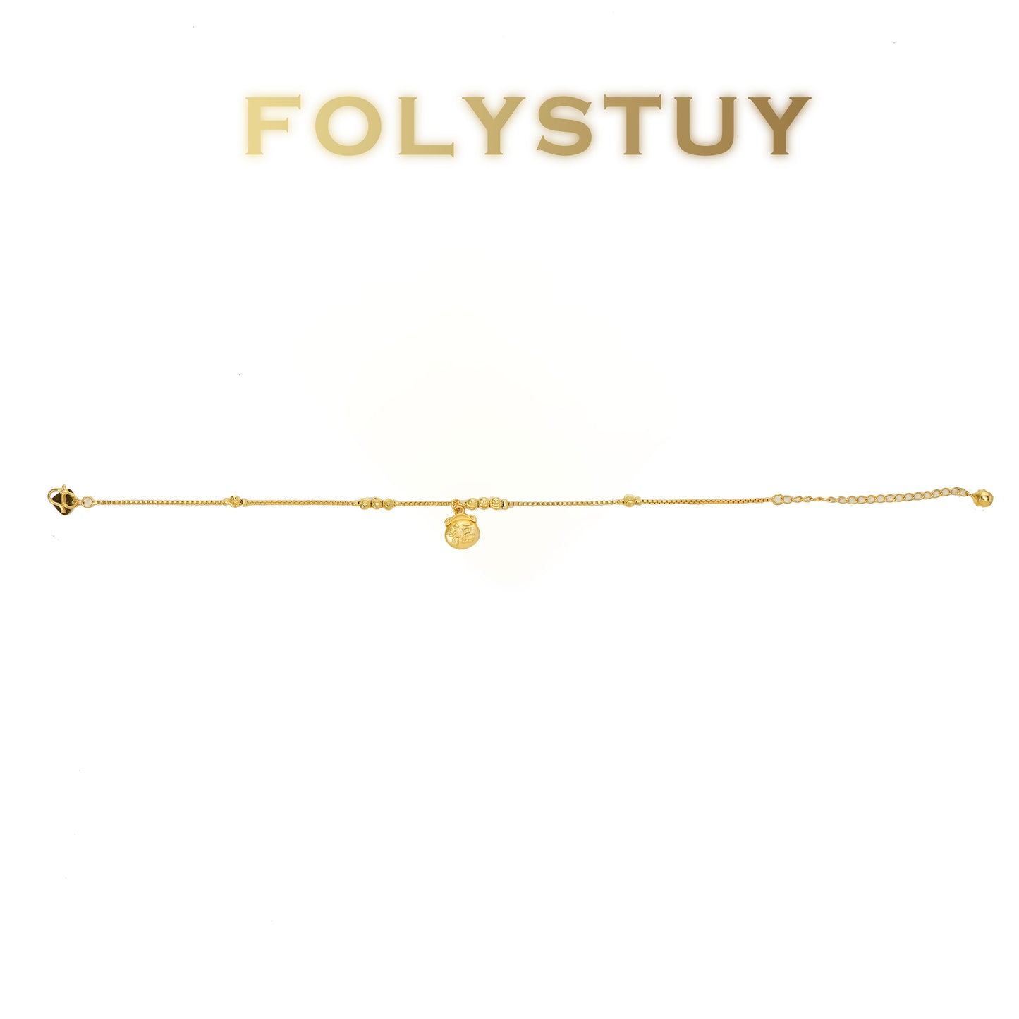 【FOLYSTUY(W47)】24k gold filled Lucky Fortune Bag Anklet