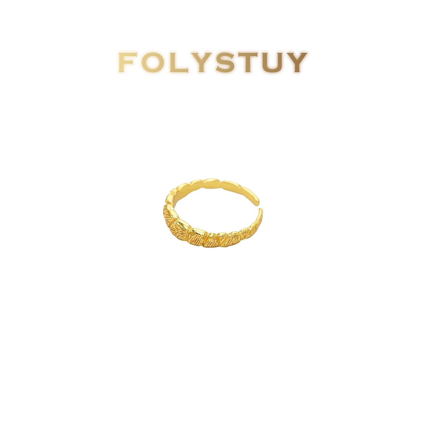 【FOLYSTUY(YNZ46)】24k gold filled Exquisite Artistic Pulled Flower Ring