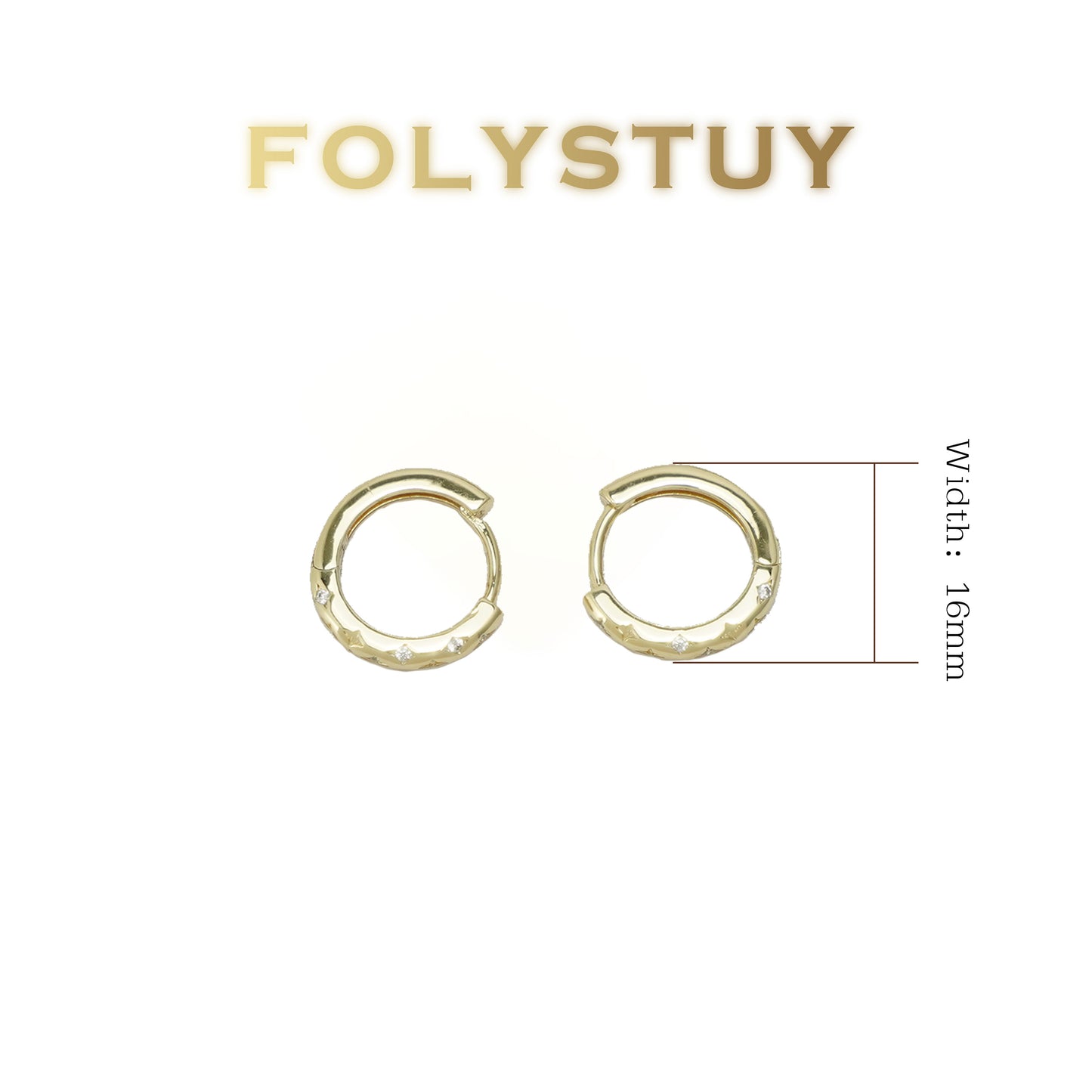 【FOLYSTUY (C0073)】24k gold filled Plain hoop earrings
