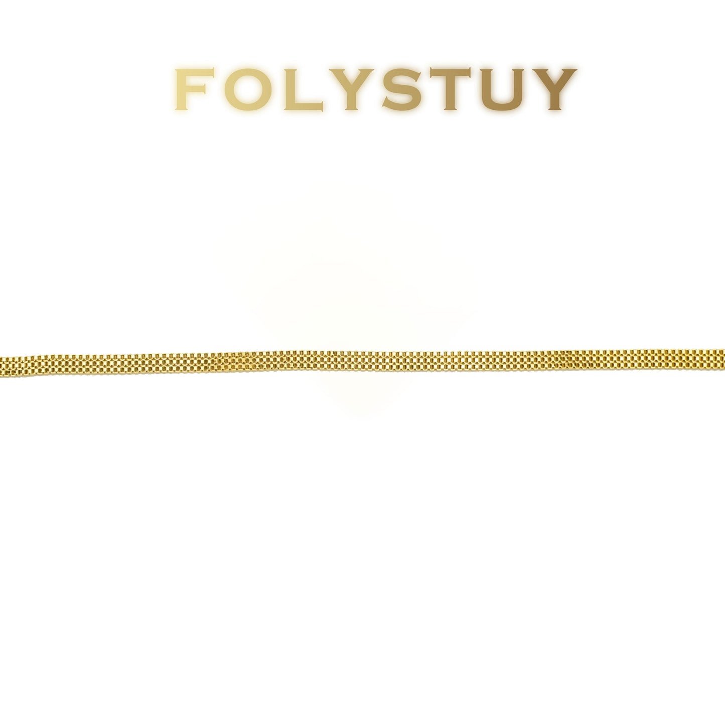 【FOLYSTUY (Y147)】24k gold filled 3 rows of box chain flat snake bones