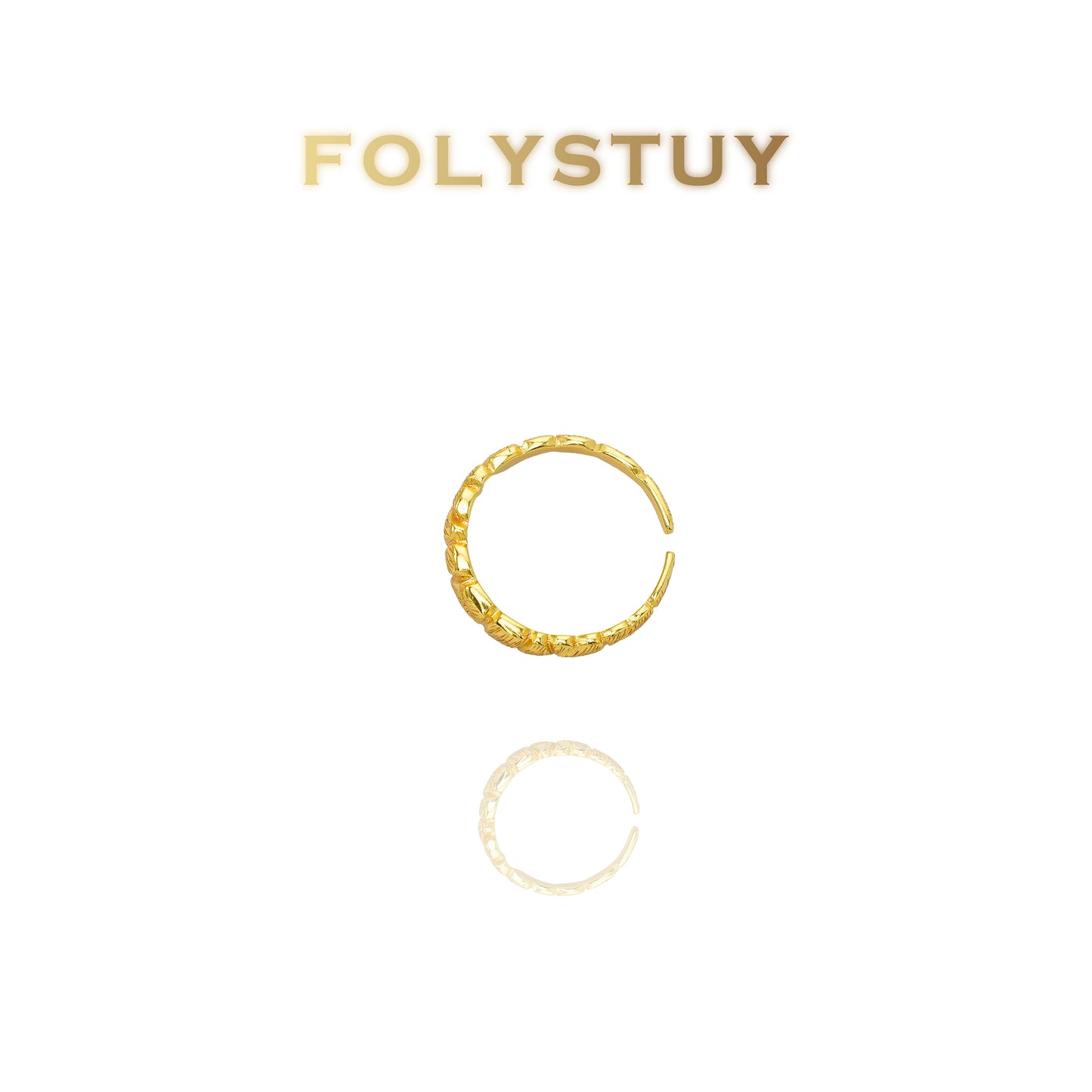 【FOLYSTUY(YNZ46)】24k gold filled Exquisite Artistic Pulled Flower Ring