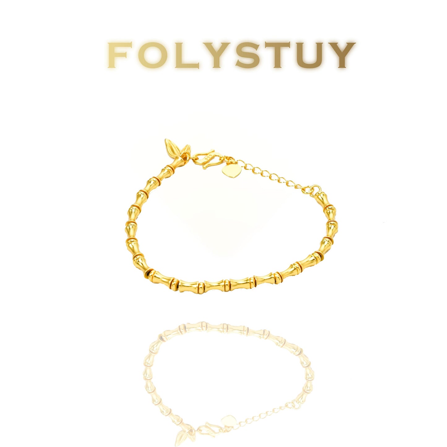 【FOLYSTUY(W40)】24k gold filled Elegant Bamboo Joint Hand Chain