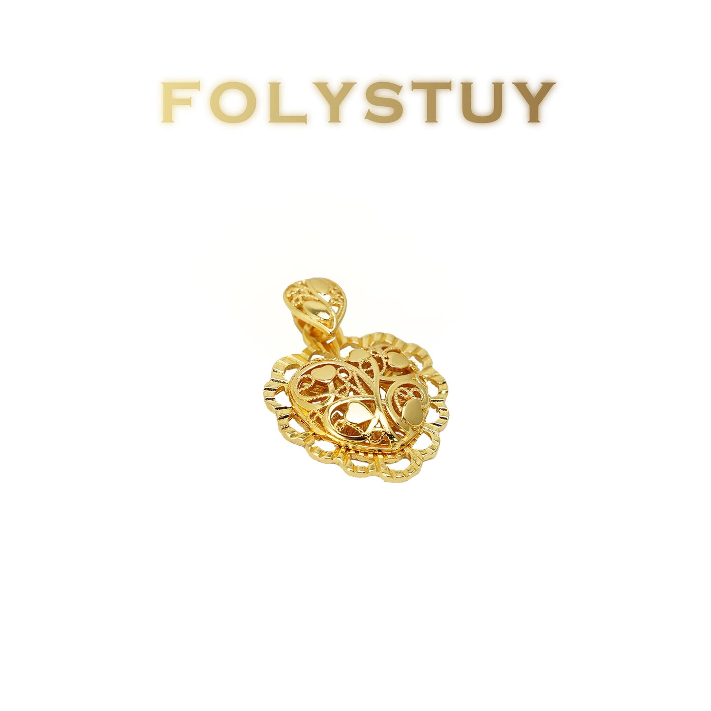 FOLYSTUY(K146) 24k gold filled Love bud pendant