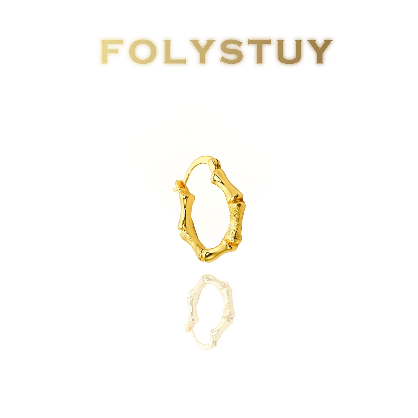 【FOLYSTUY(C45)】24k gold filled Graceful Bamboo Joint Earrings