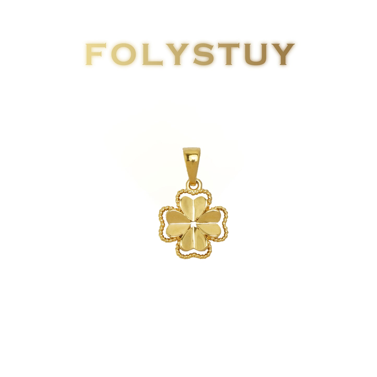 FOLYSTUY(K147) 24k gold filled 4 leaf clad pendant