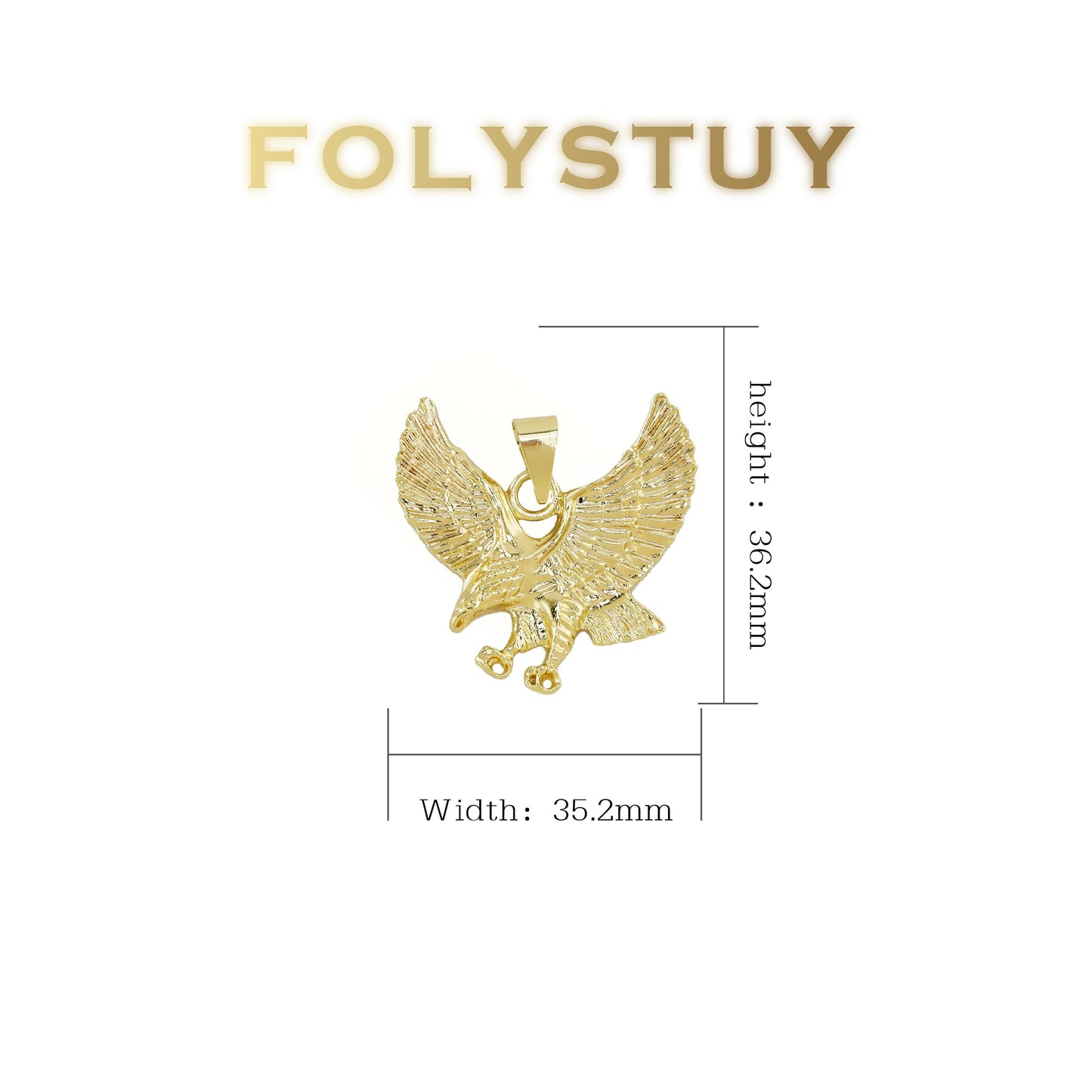FOLYSTUY(K145) 24k gold filled Eagle's Hold Pendant