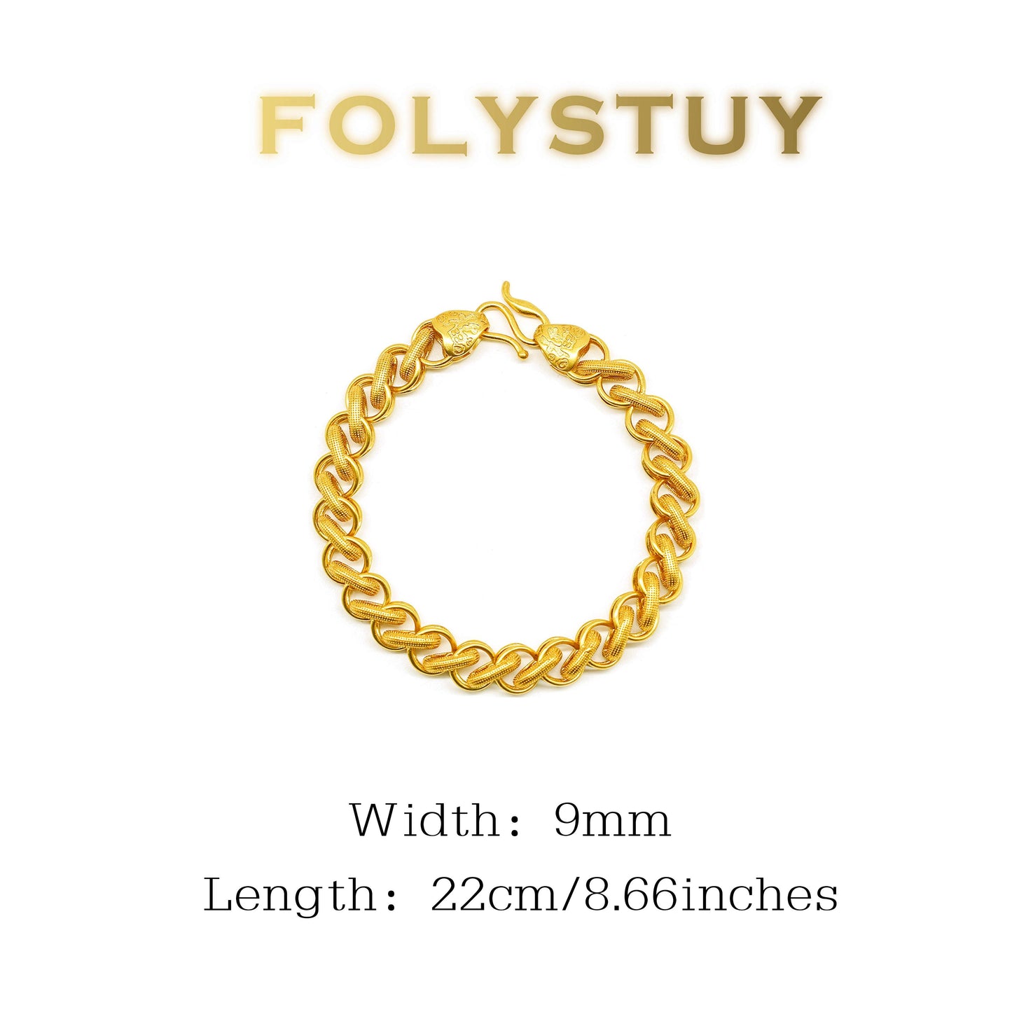 【FOLYSTUY (YNW01)】24k gold filled Dragon Bone Bracelet