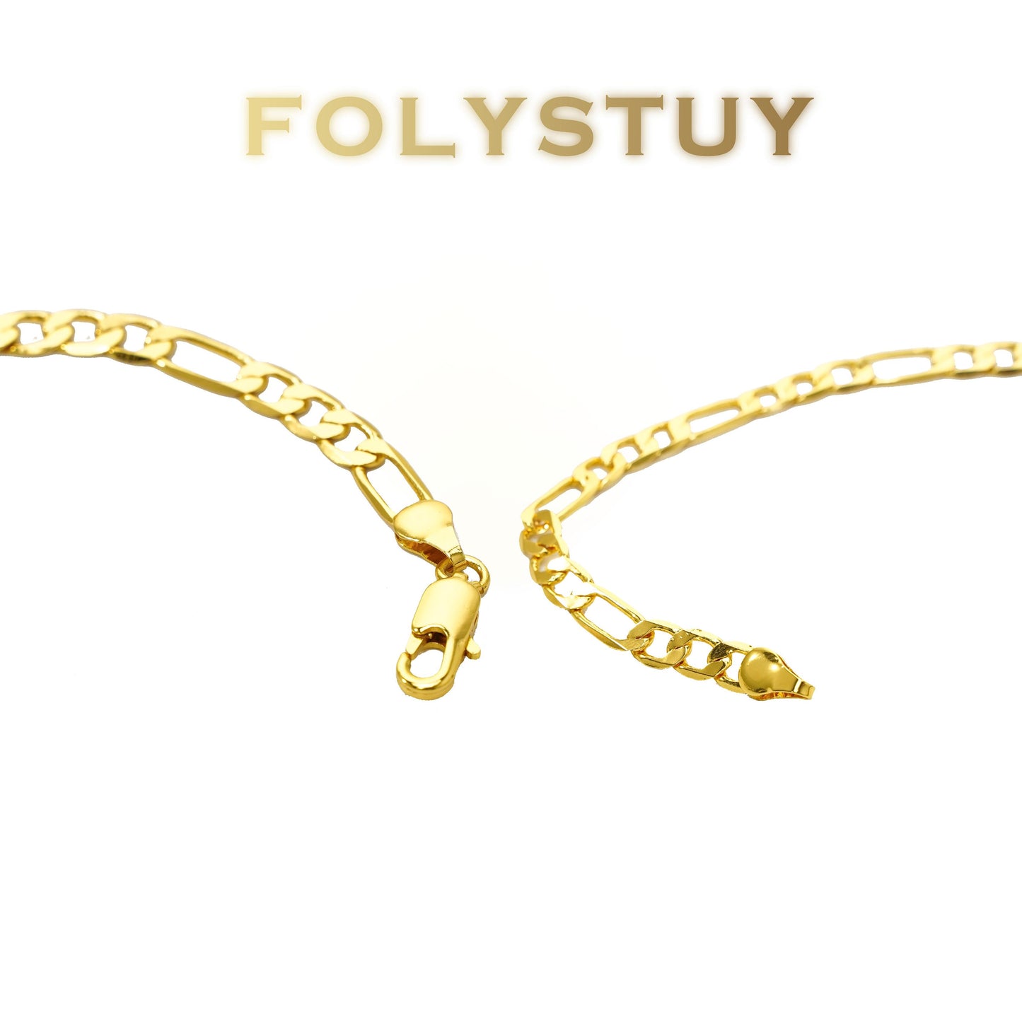 【FOLYSTUY(W165)】24k gold filled Figaro Hand Chain Bracelet