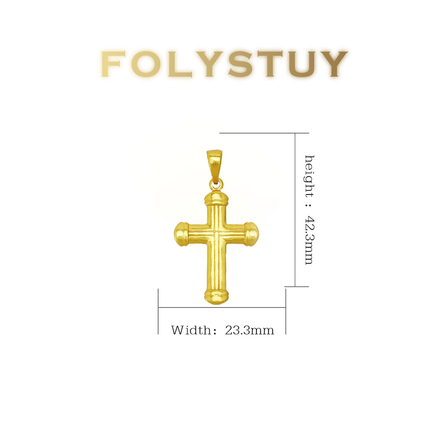 FOLYSTUY(YNK19) 24k gold filled cross pendent