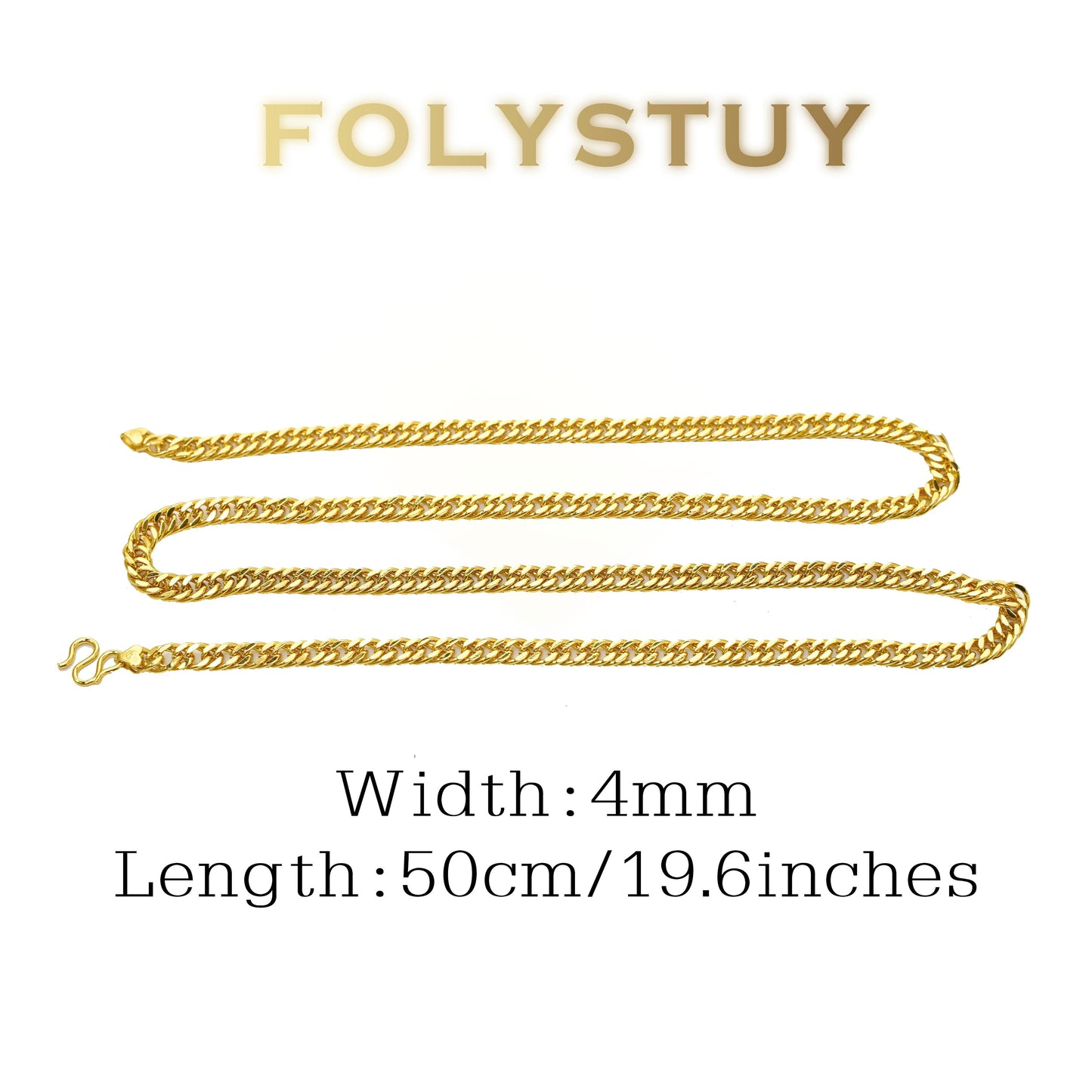 【FOLYSTUY (Y134)】24k gold filled Cuban Chain Necklace