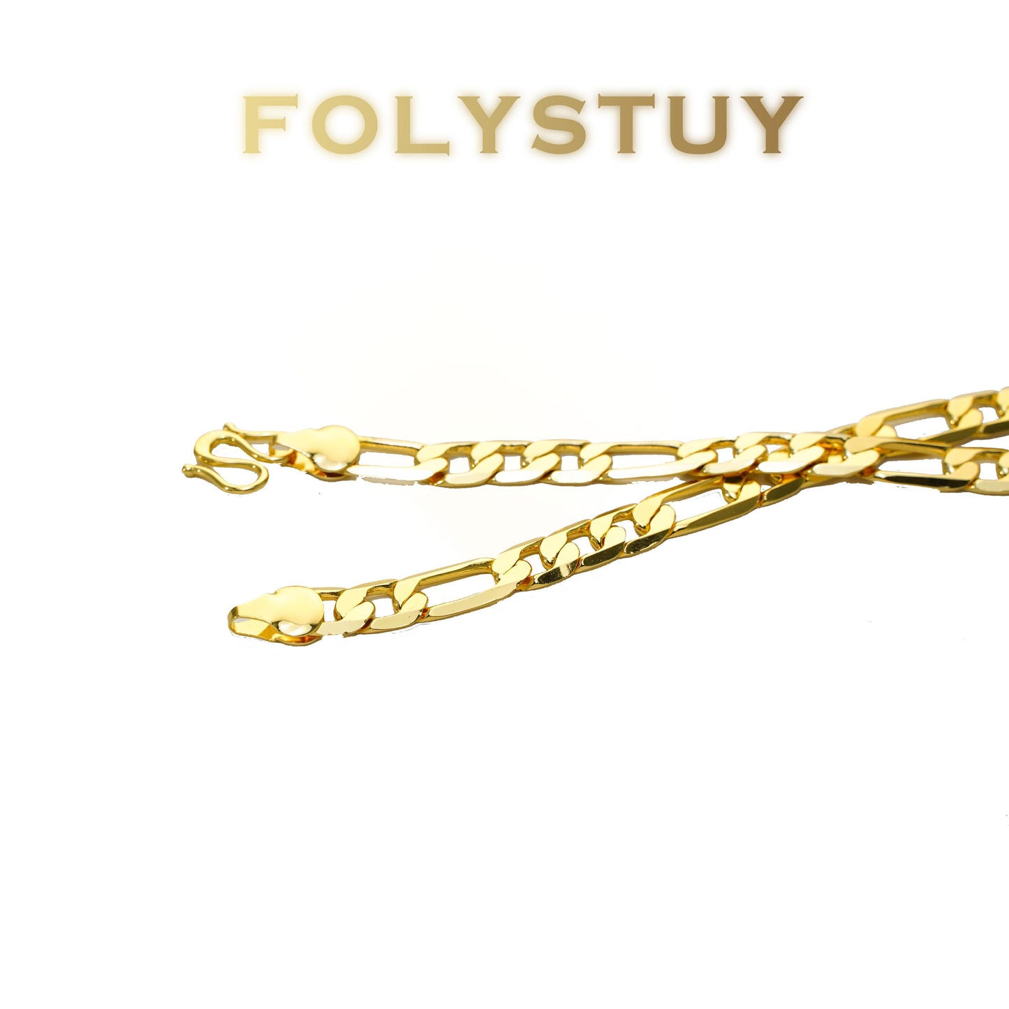 【FOLYSTUY (Y143)】24k gold filled Figaro Necklace