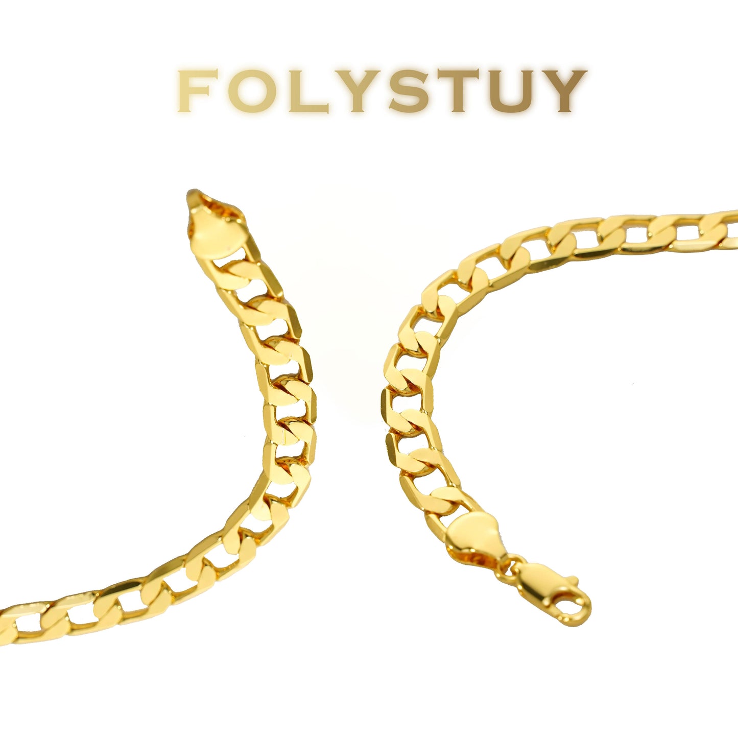 【FOLYSTUY (W168)】24k gold filled Cuban Bracelet