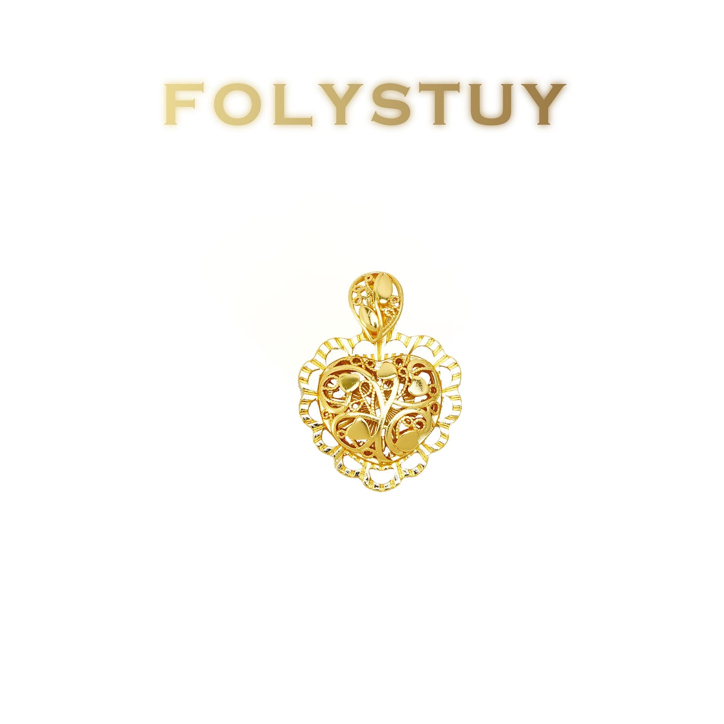 FOLYSTUY(K146) 24k gold filled Love bud pendant