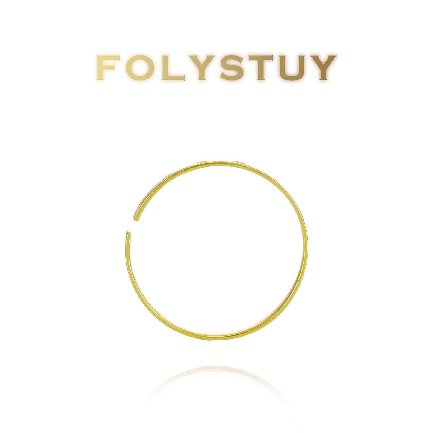 【FOLYSTUY (YNT06)】24k gold filled 4-Clover Bangle