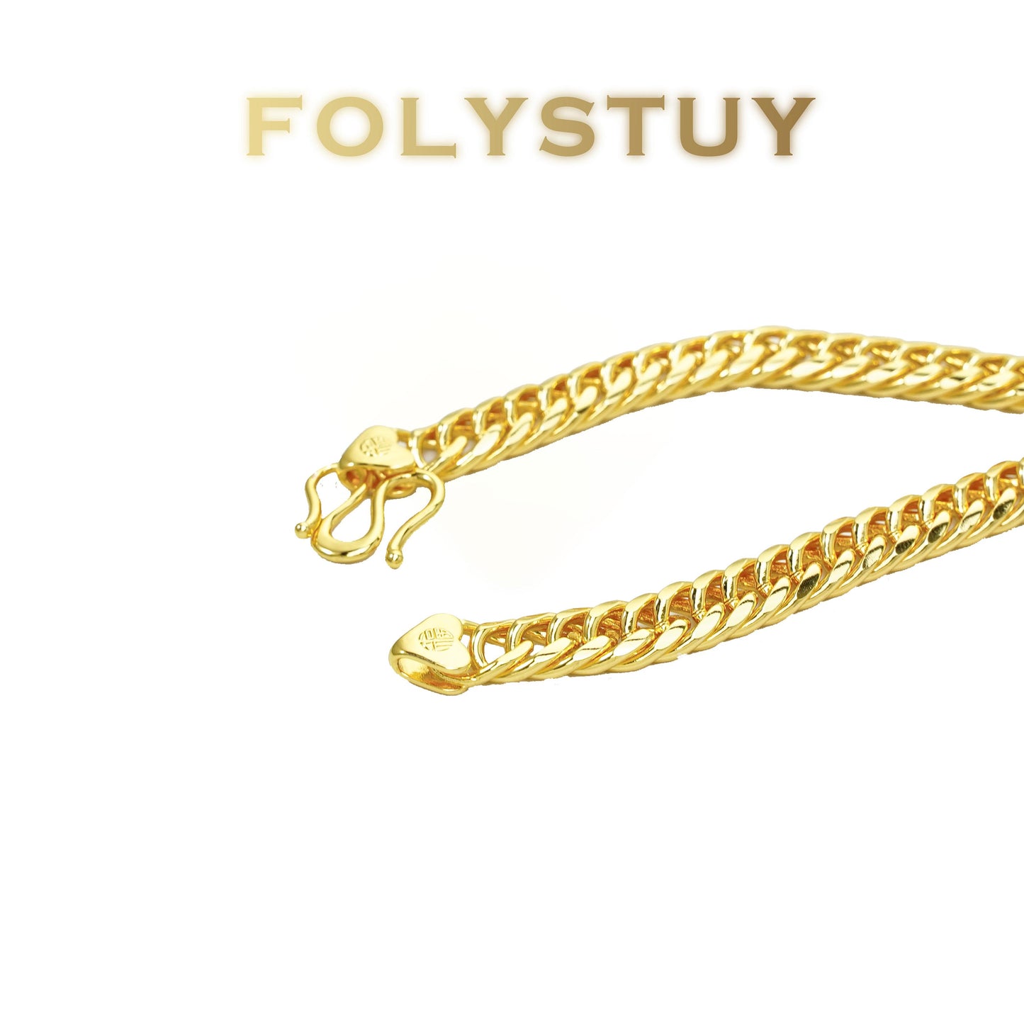 【FOLYSTUY (Y130)】24k gold filled Cuban Chain Necklace