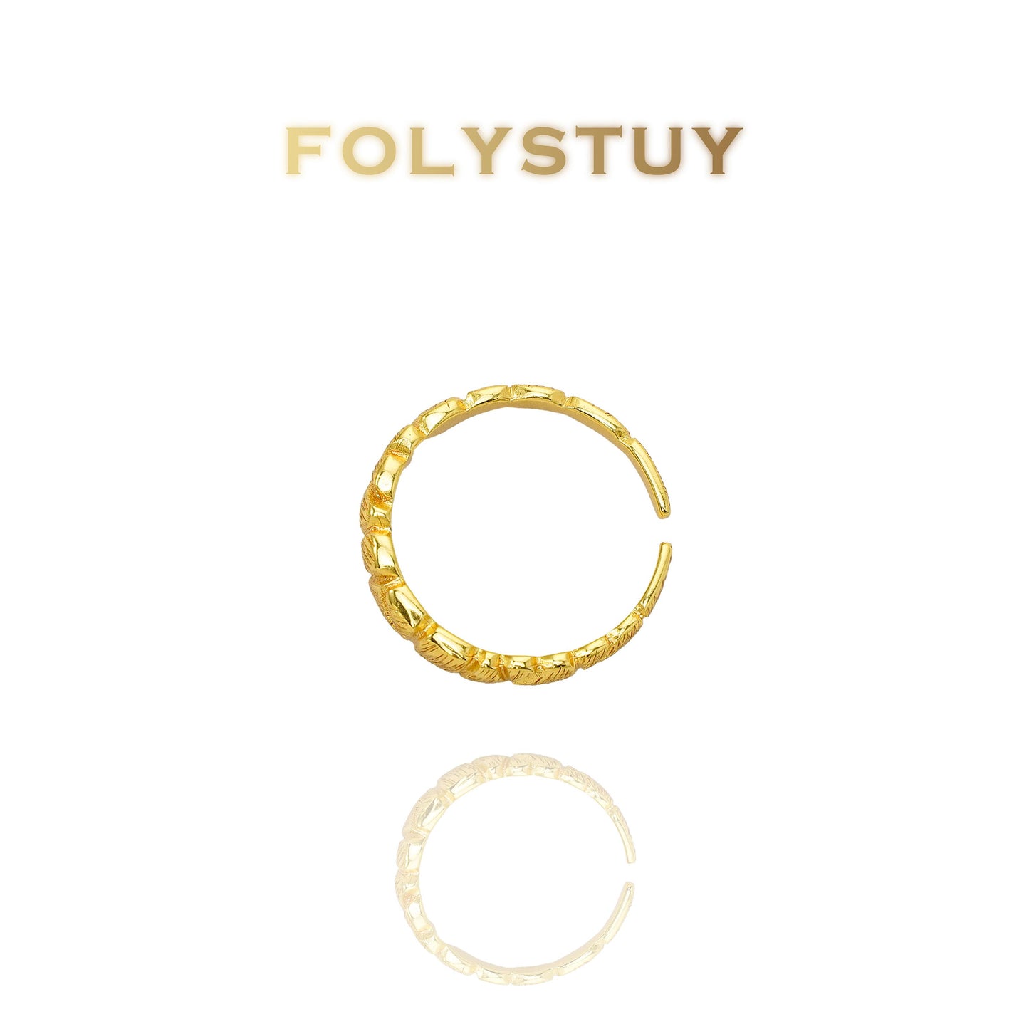 【FOLYSTUY(YNZ46)】24k gold filled Exquisite Artistic Pulled Flower Ring